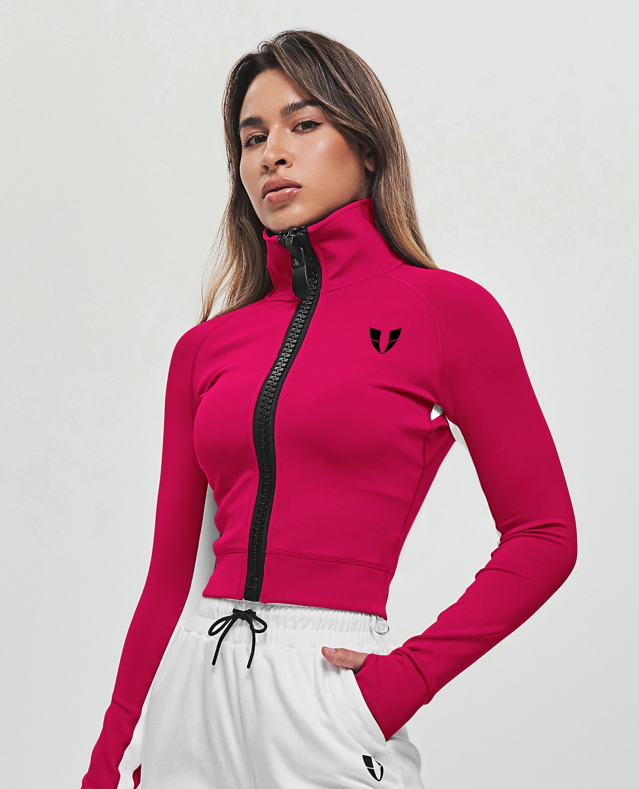 ZipUpCroppedJacket-Fuchsia