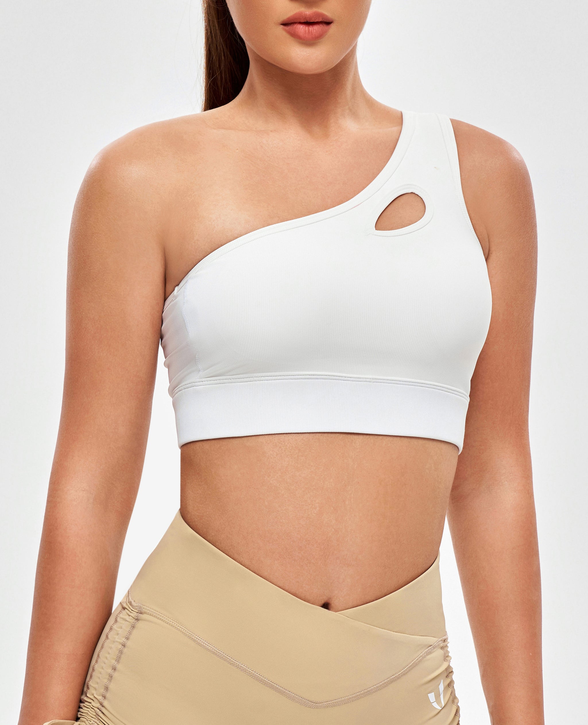 OneShoulderSportsBra-White