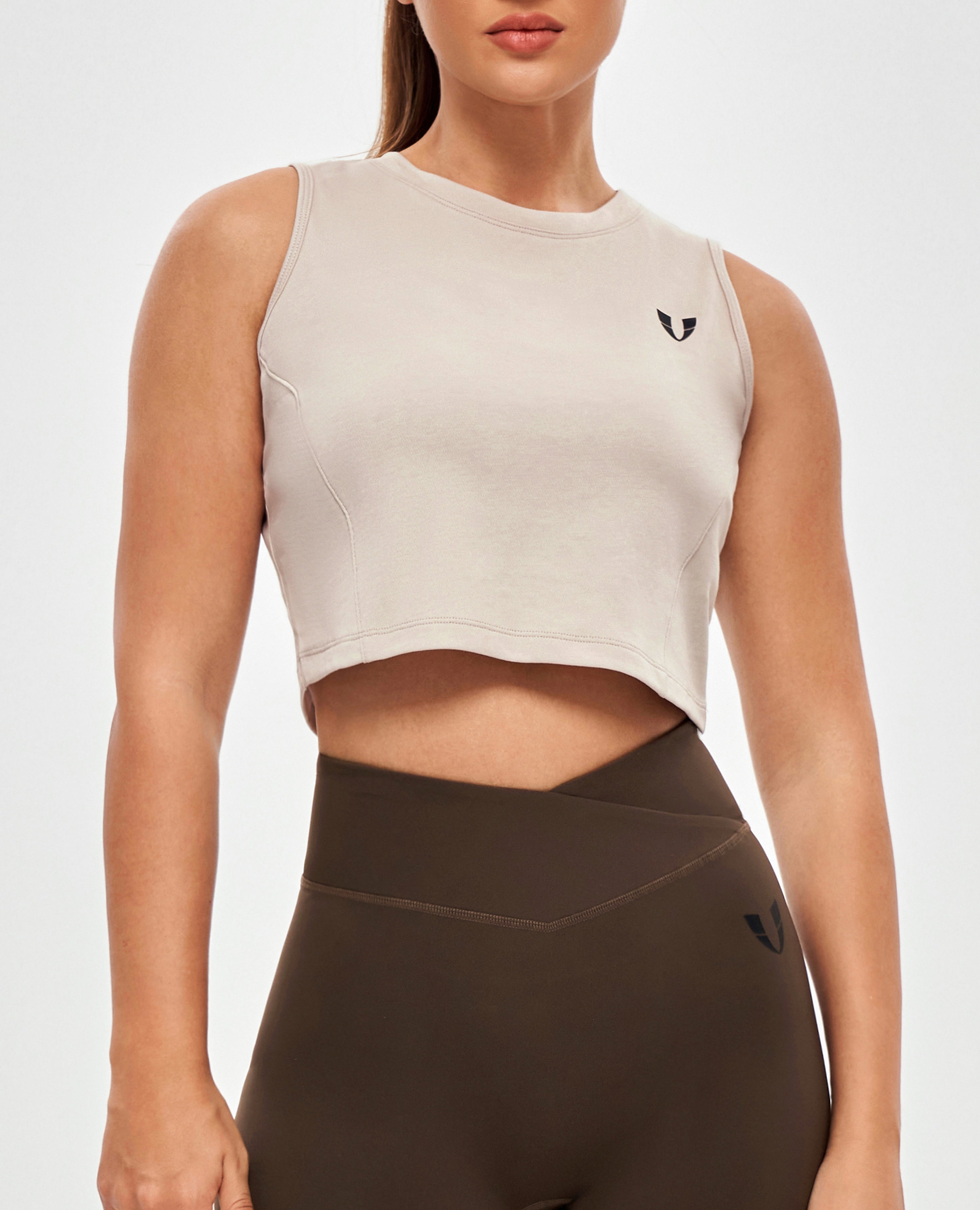 Athletic Crop Top - Beige