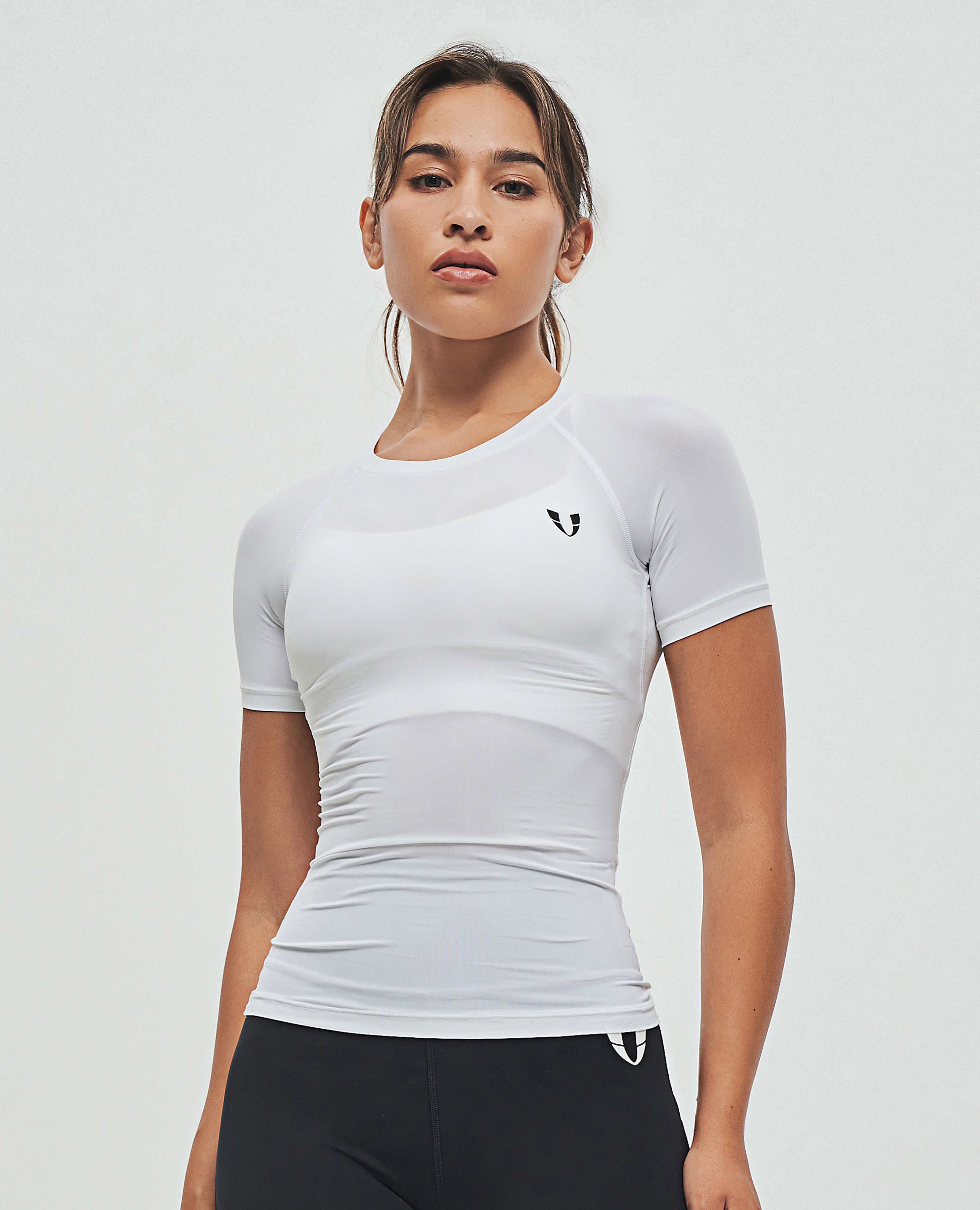 Basic-Fitness-T-Shirt – Weiß