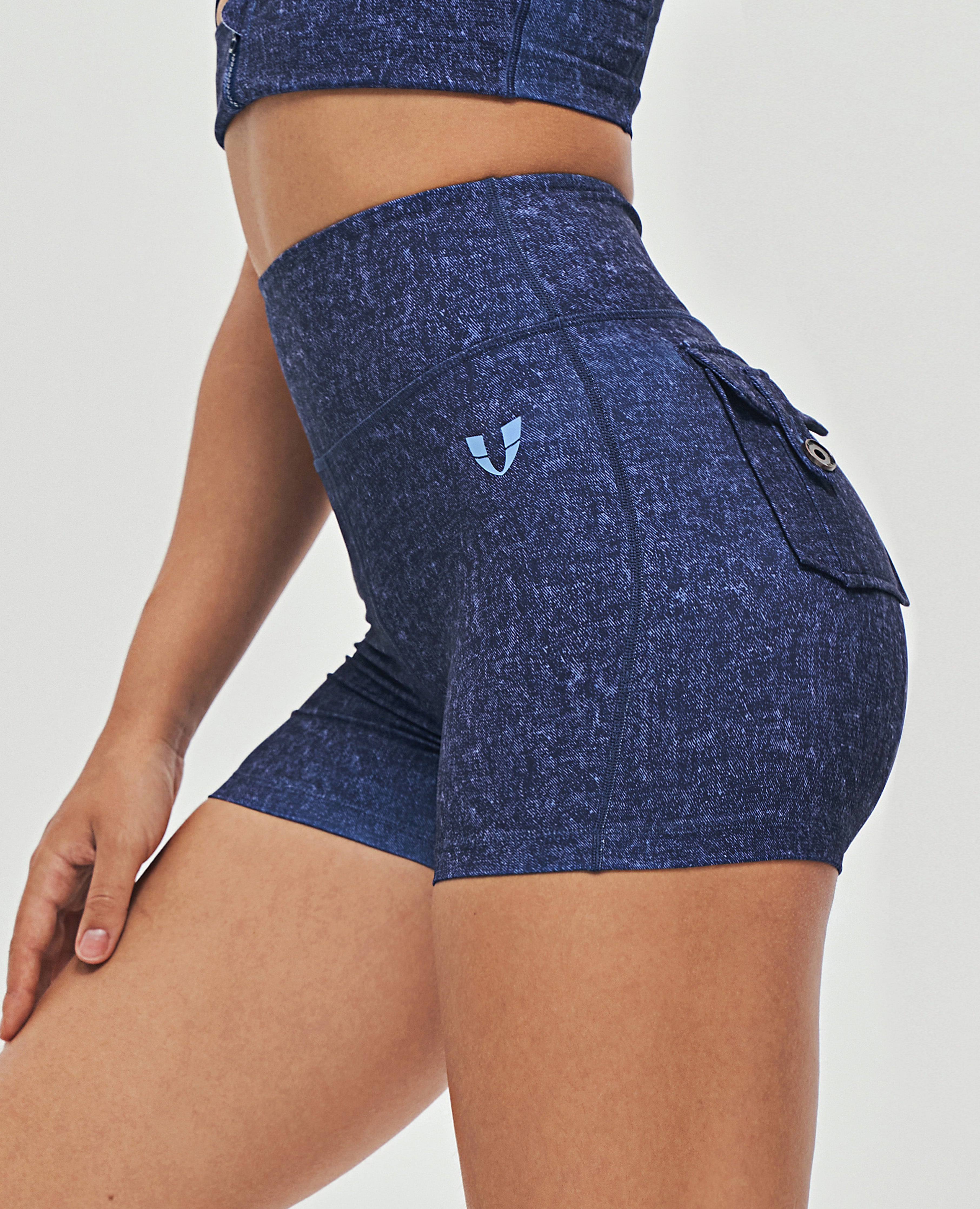 Kurze Cargo-Shorts – Jeansblau