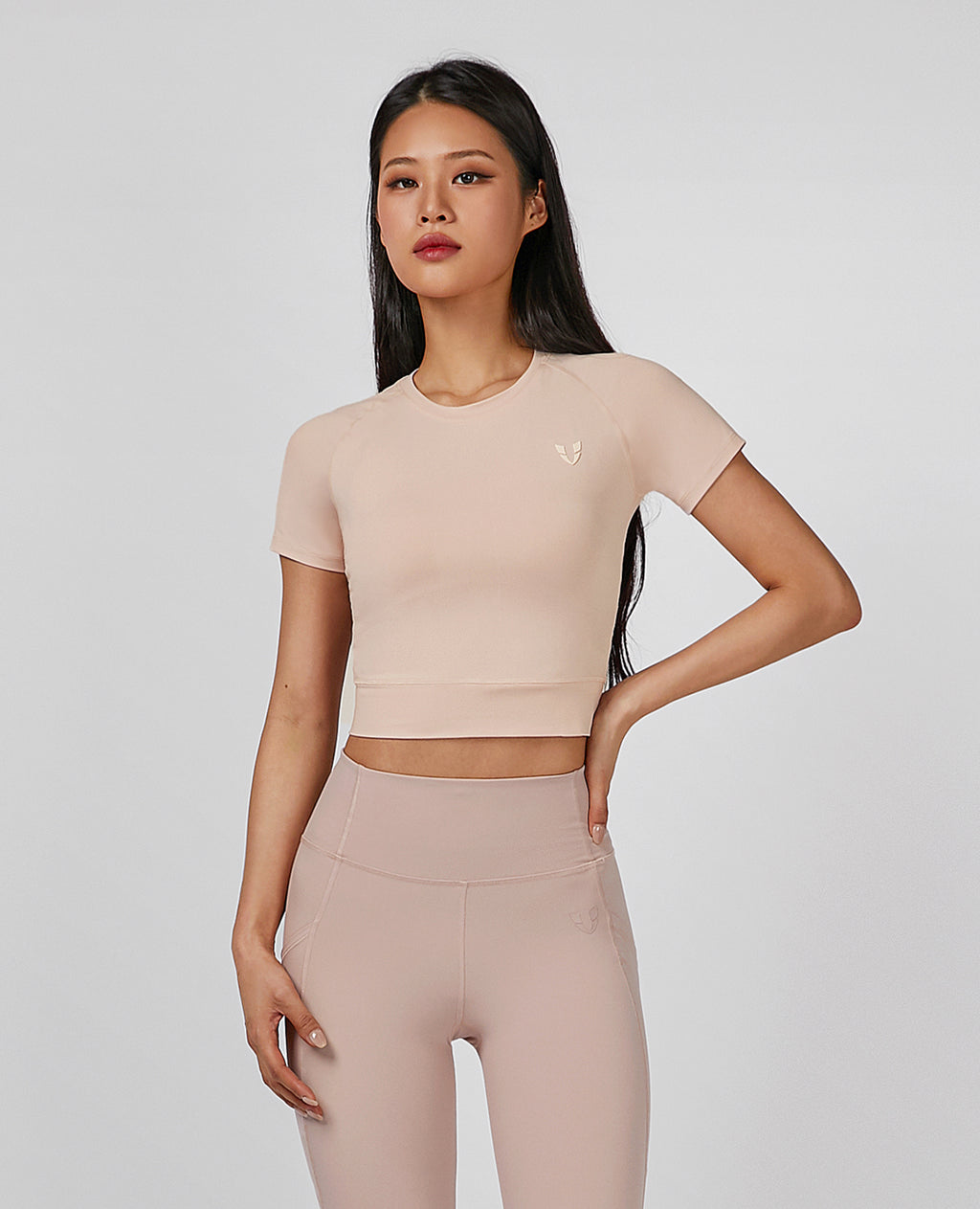 Training Short Sleeve Crop Top - Pink