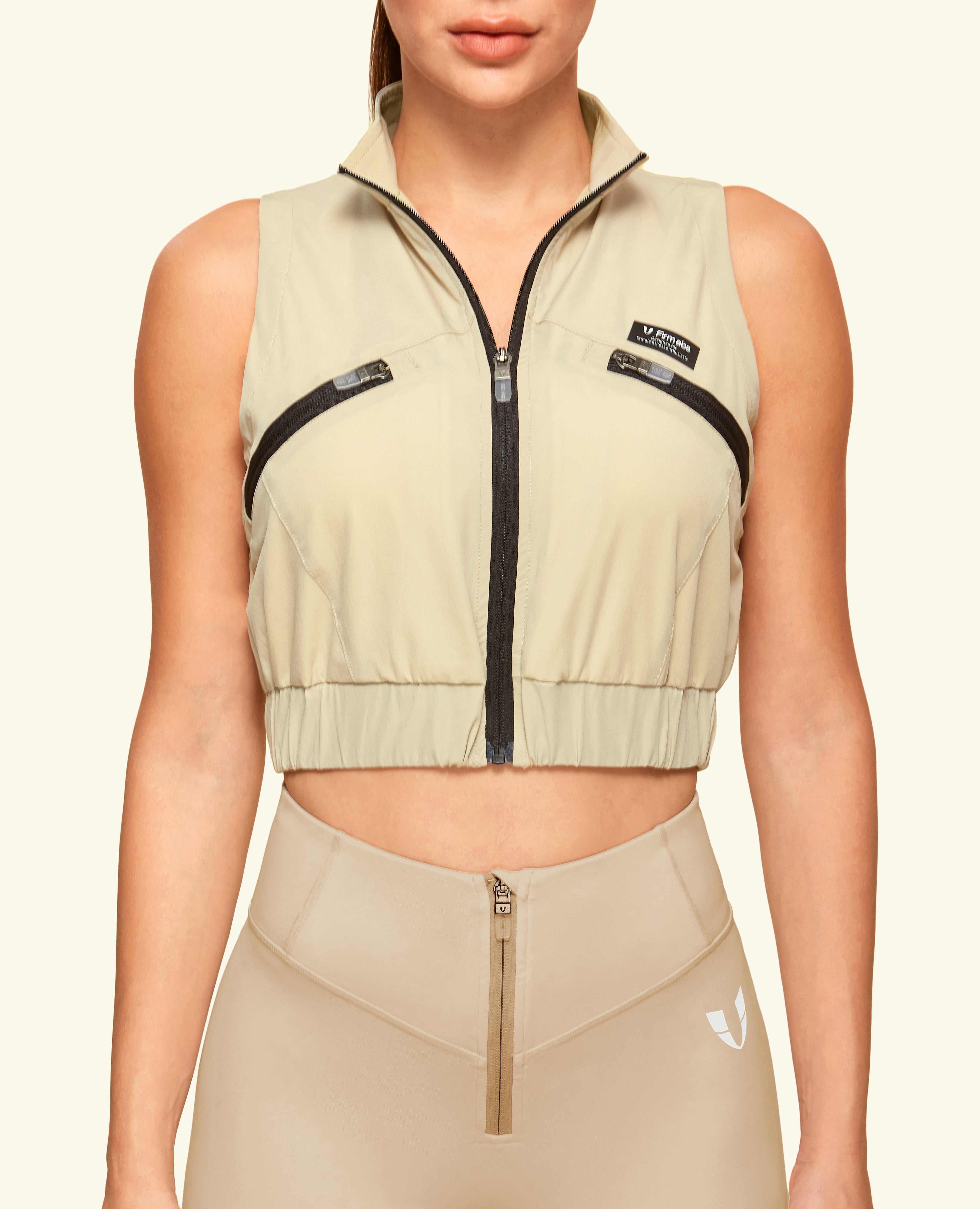 Active Core Cropped Vest - Sand