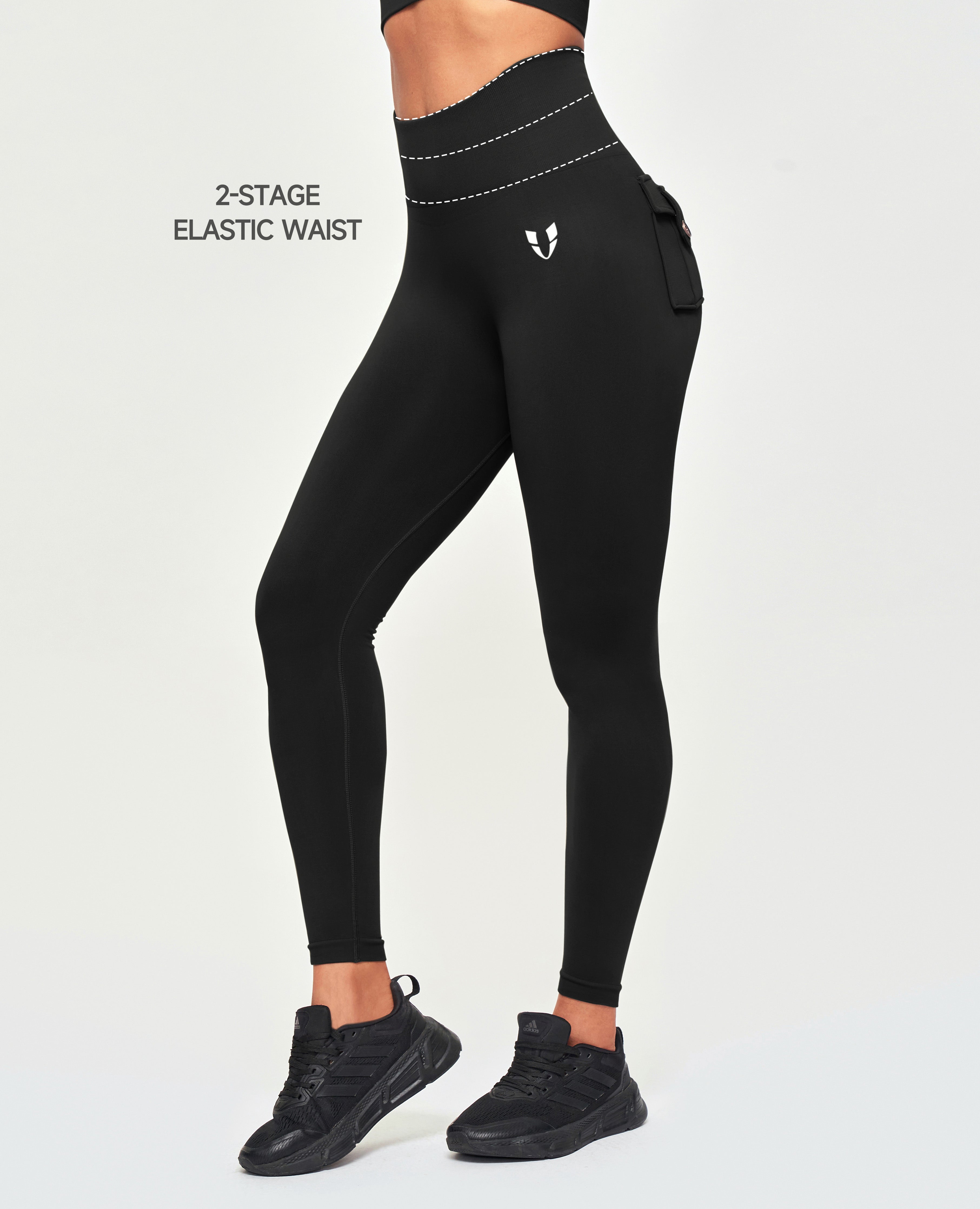 Leggings di carico senza soluzione di continuità - nero