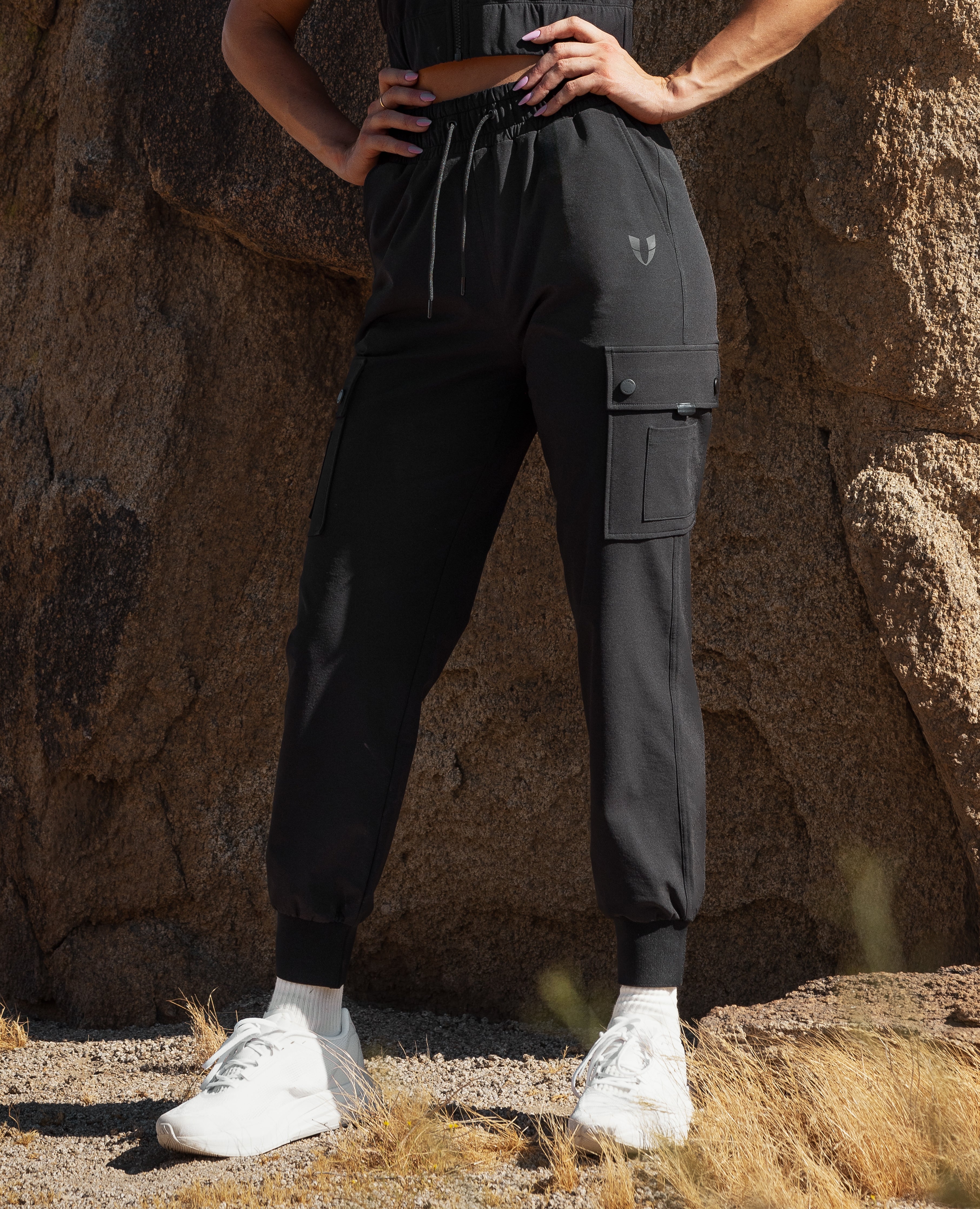 Cargo Pocket Moto leggings - Black