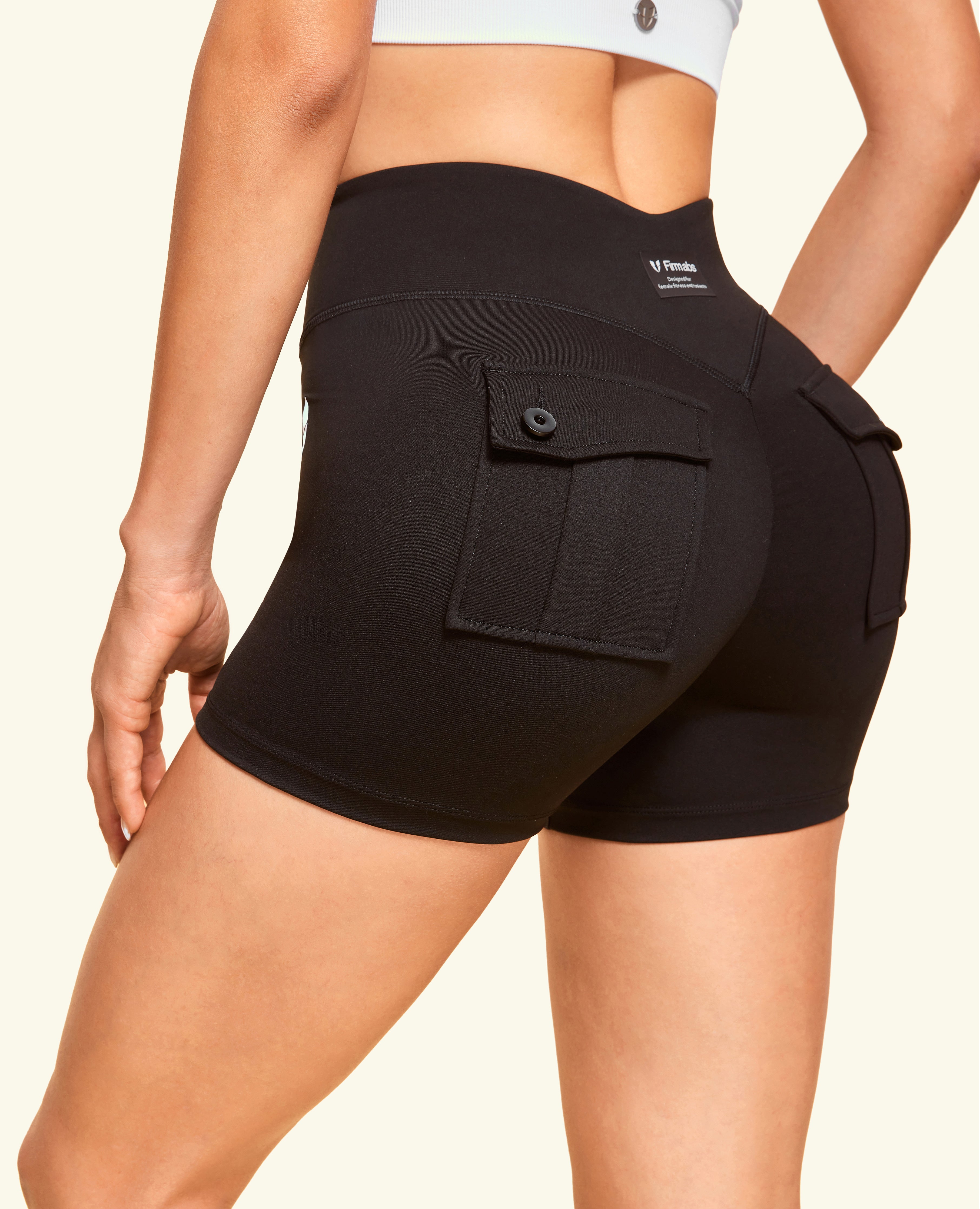 Zip Front Pocket Shorts - Black