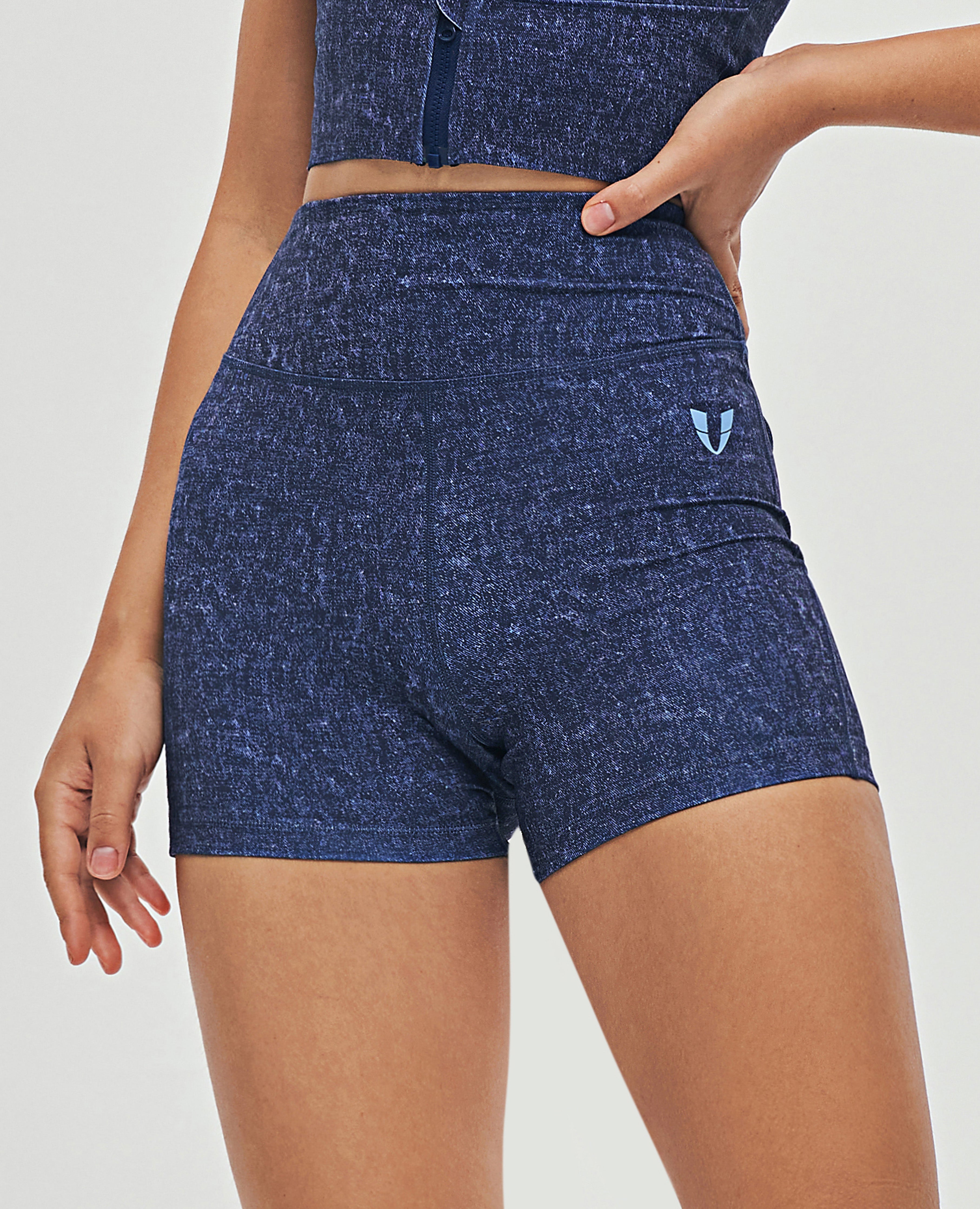 Shorts cortos tipo cargo - Azul denim