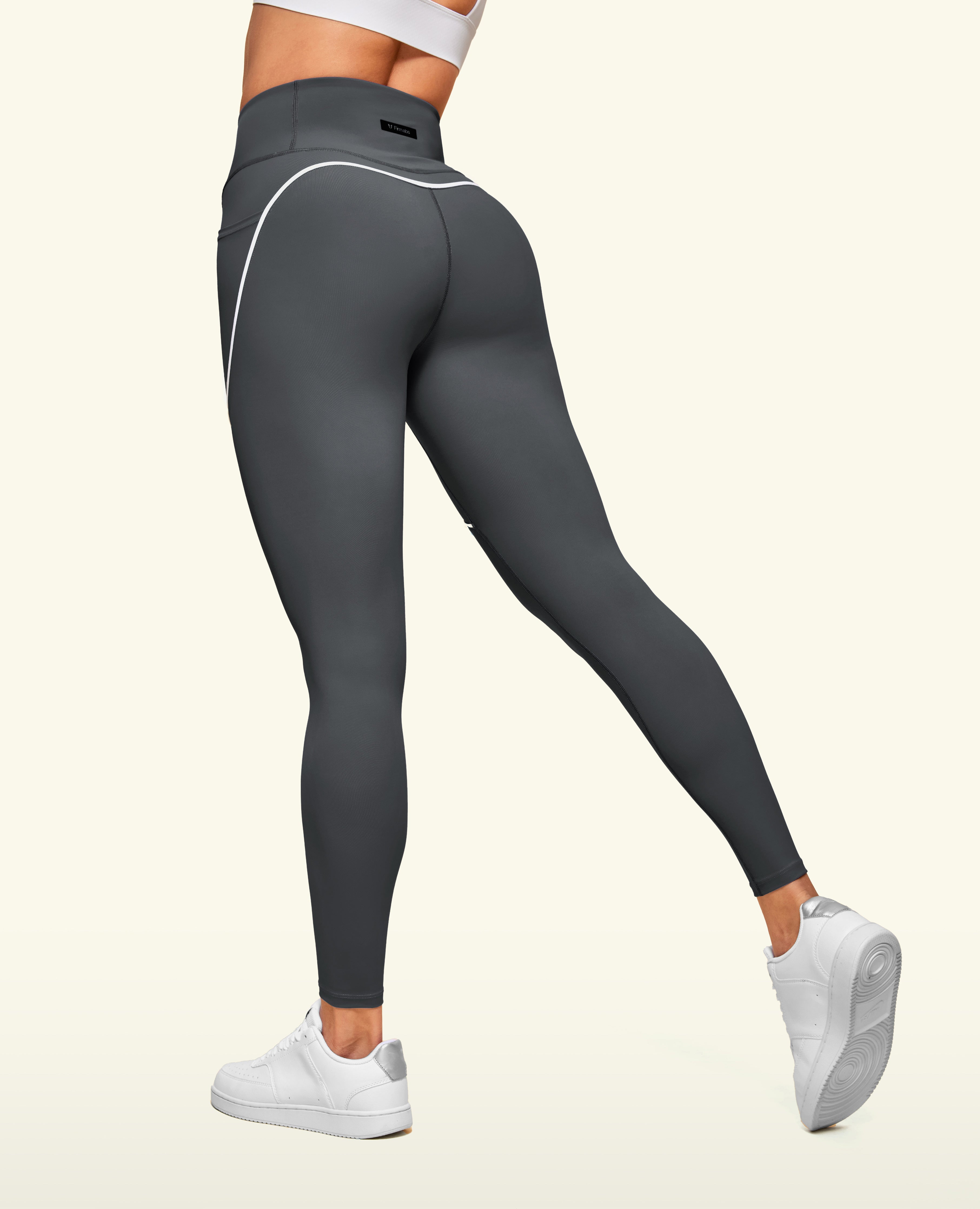 Zip Front High Waist Pocket Leggings - Grey