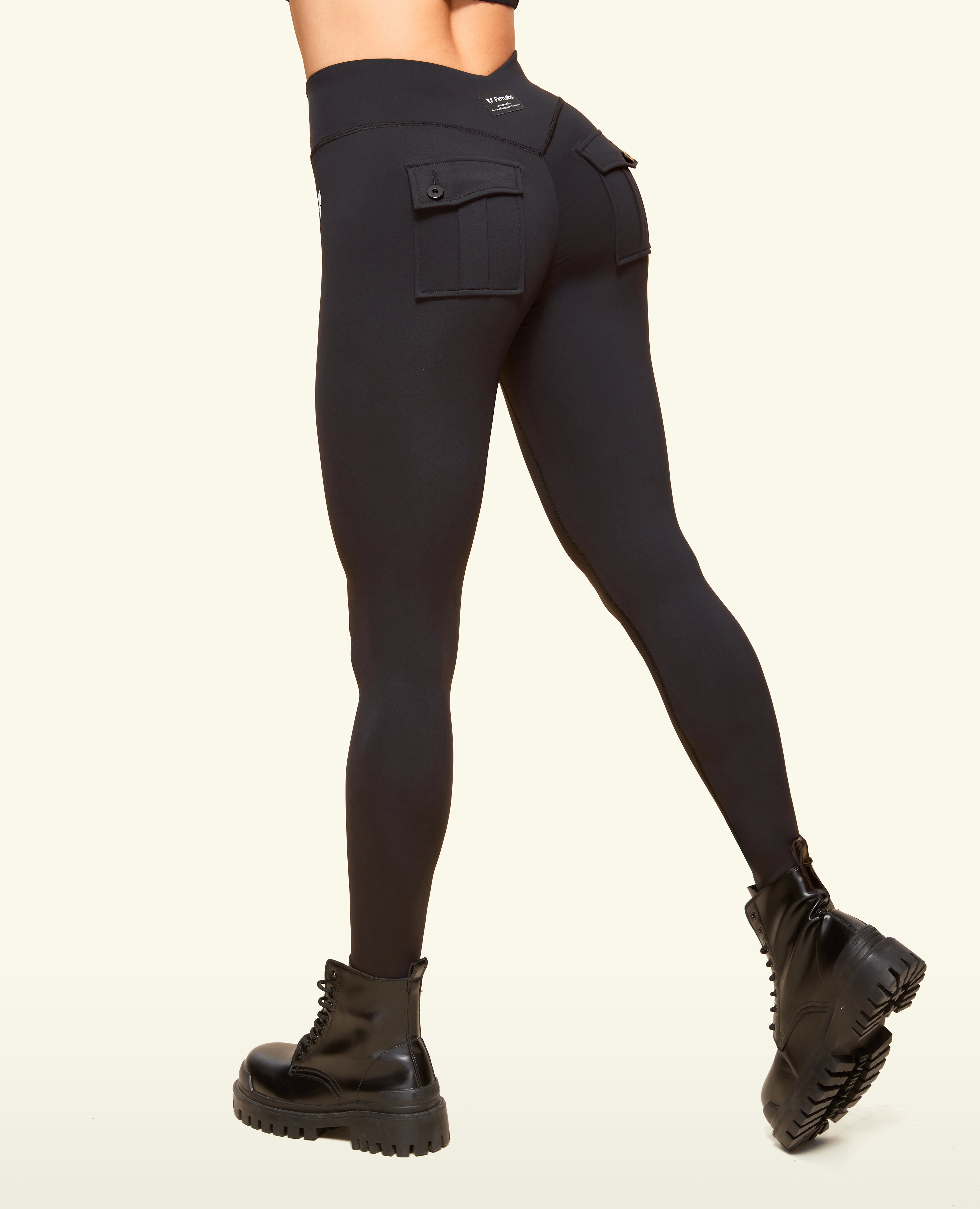 Zip voorzake pocket krachtige leggings - zwart