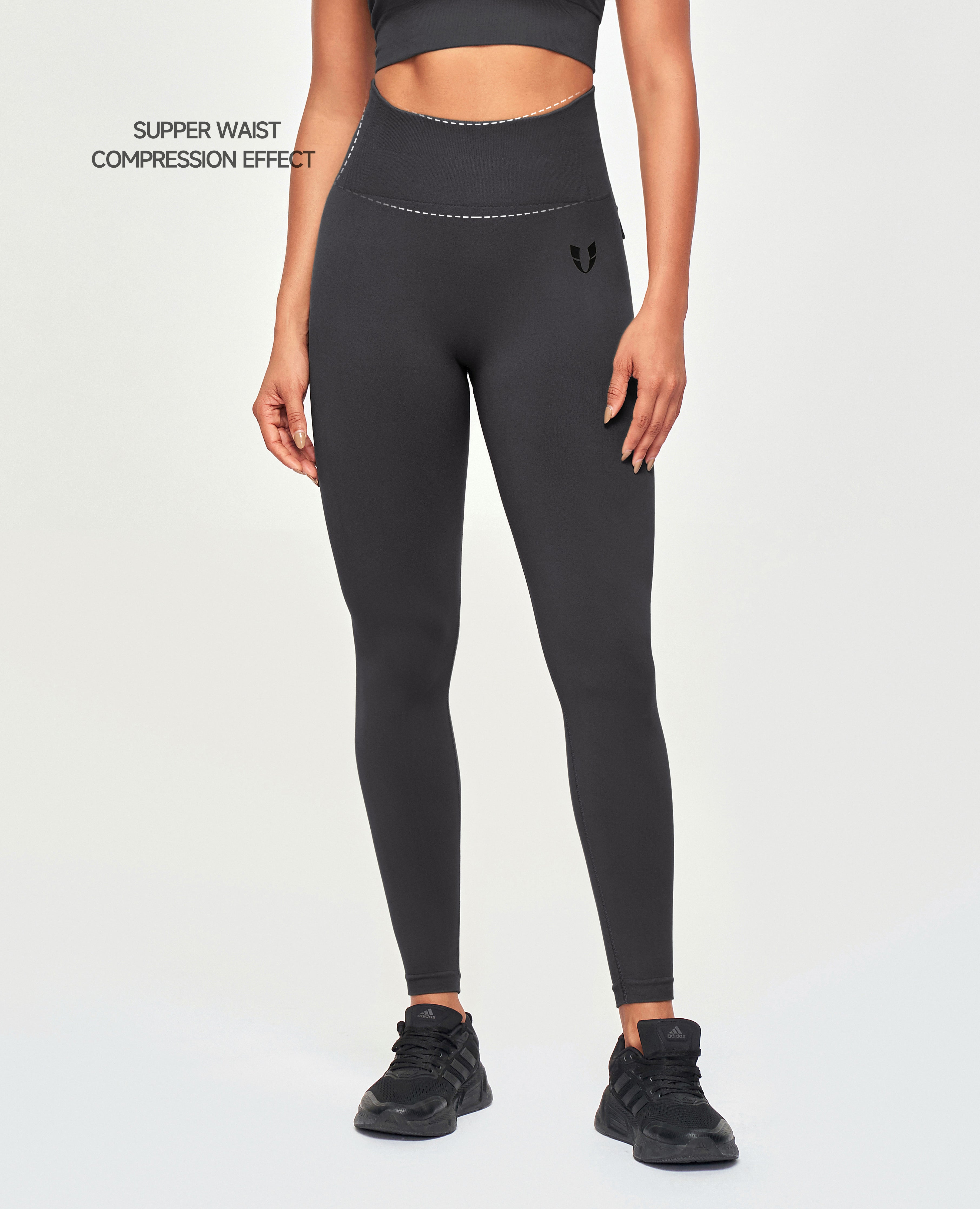 Leggings di carico senza soluzione di continuità - Lava grigio