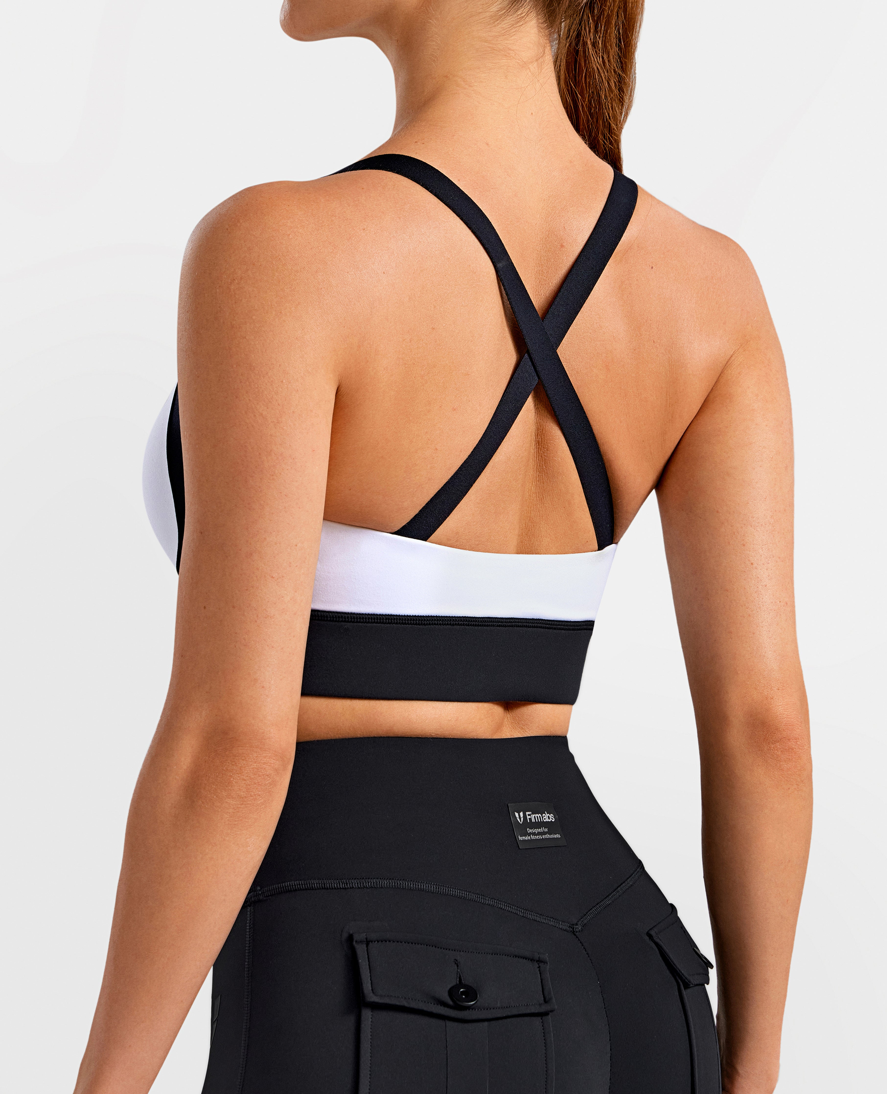 Vivid Fit Sports Bra - Black and White