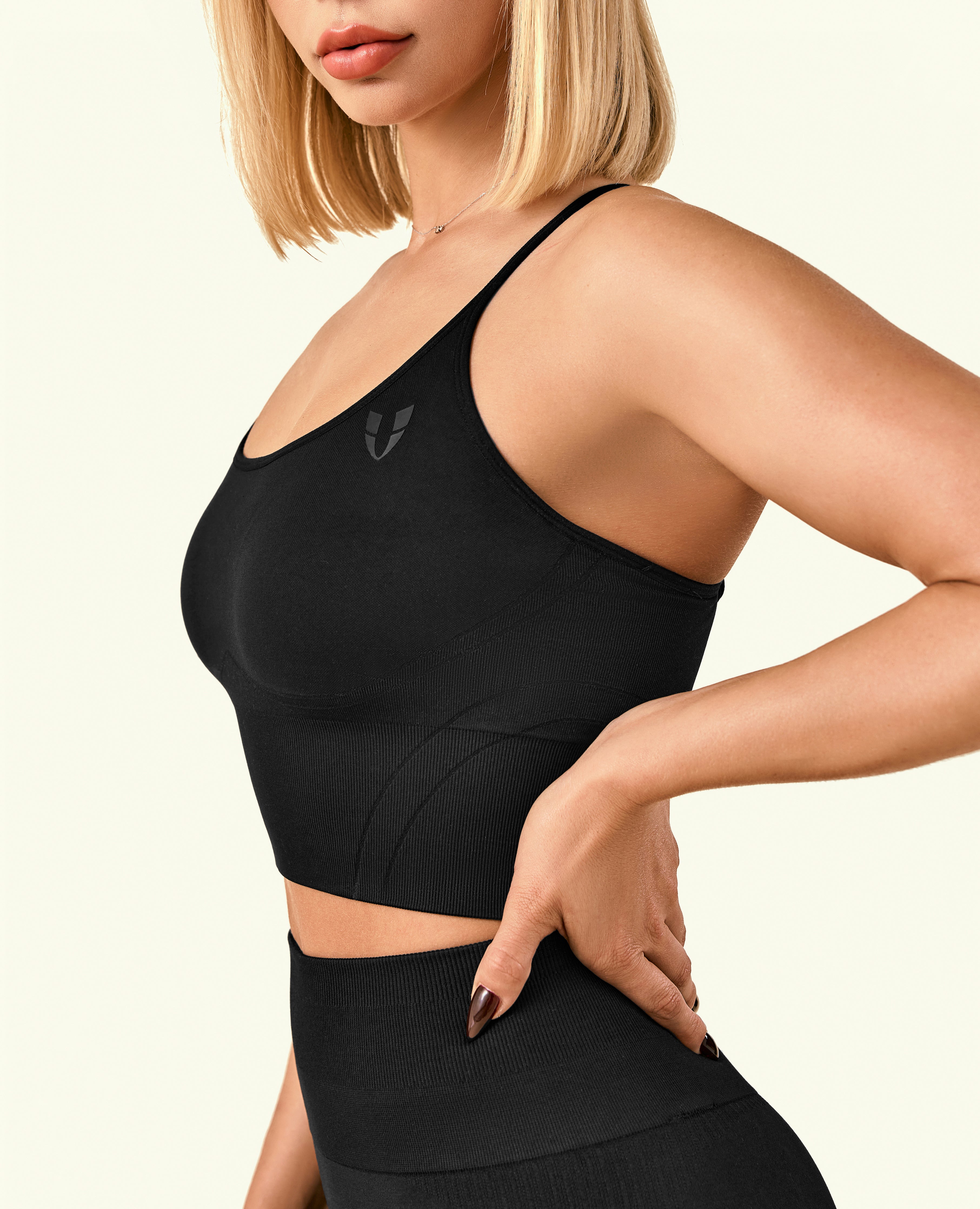 Energy Strait Strap Longline Top - Black