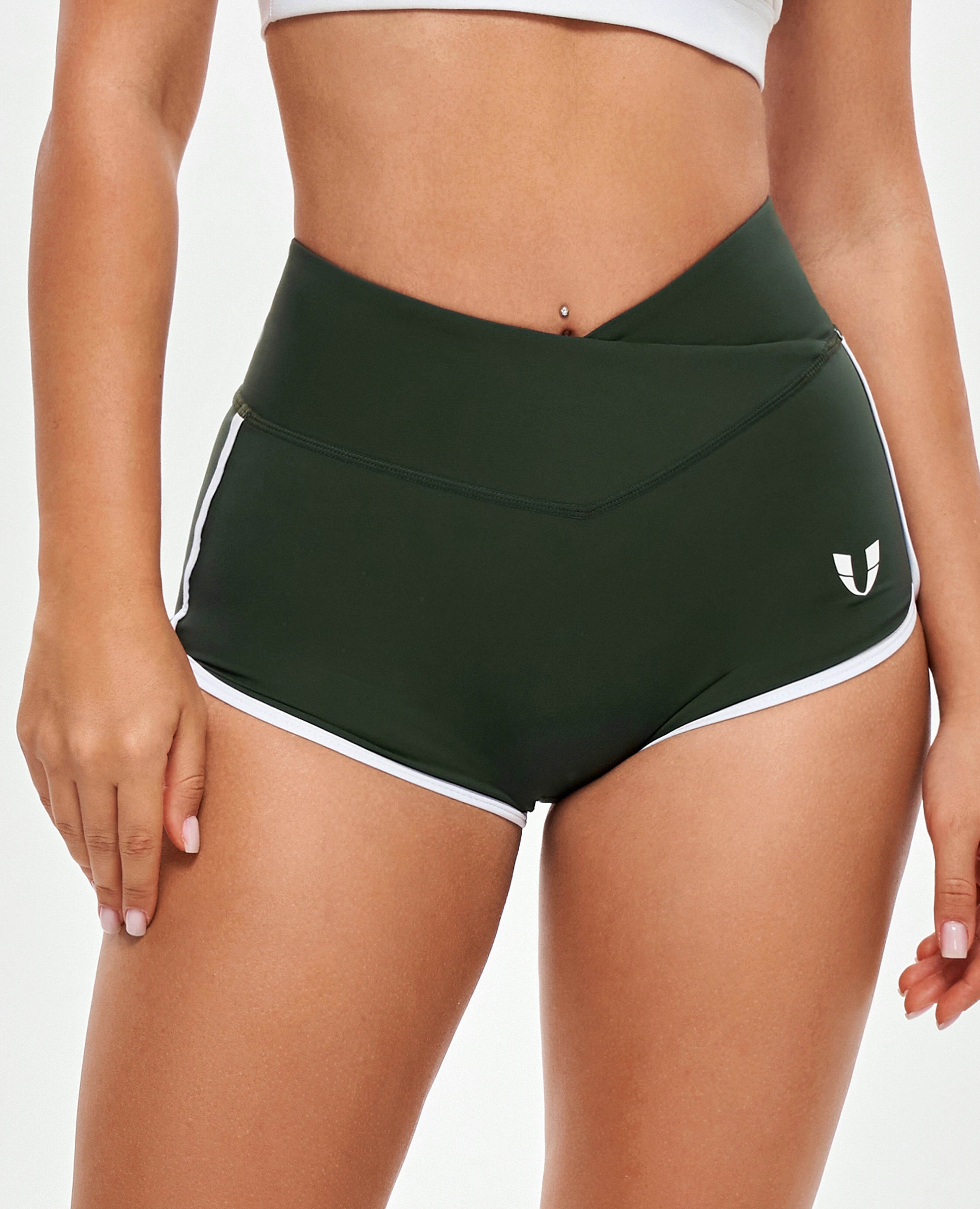 V-waist Lifting Butt Shorts - Dark Green