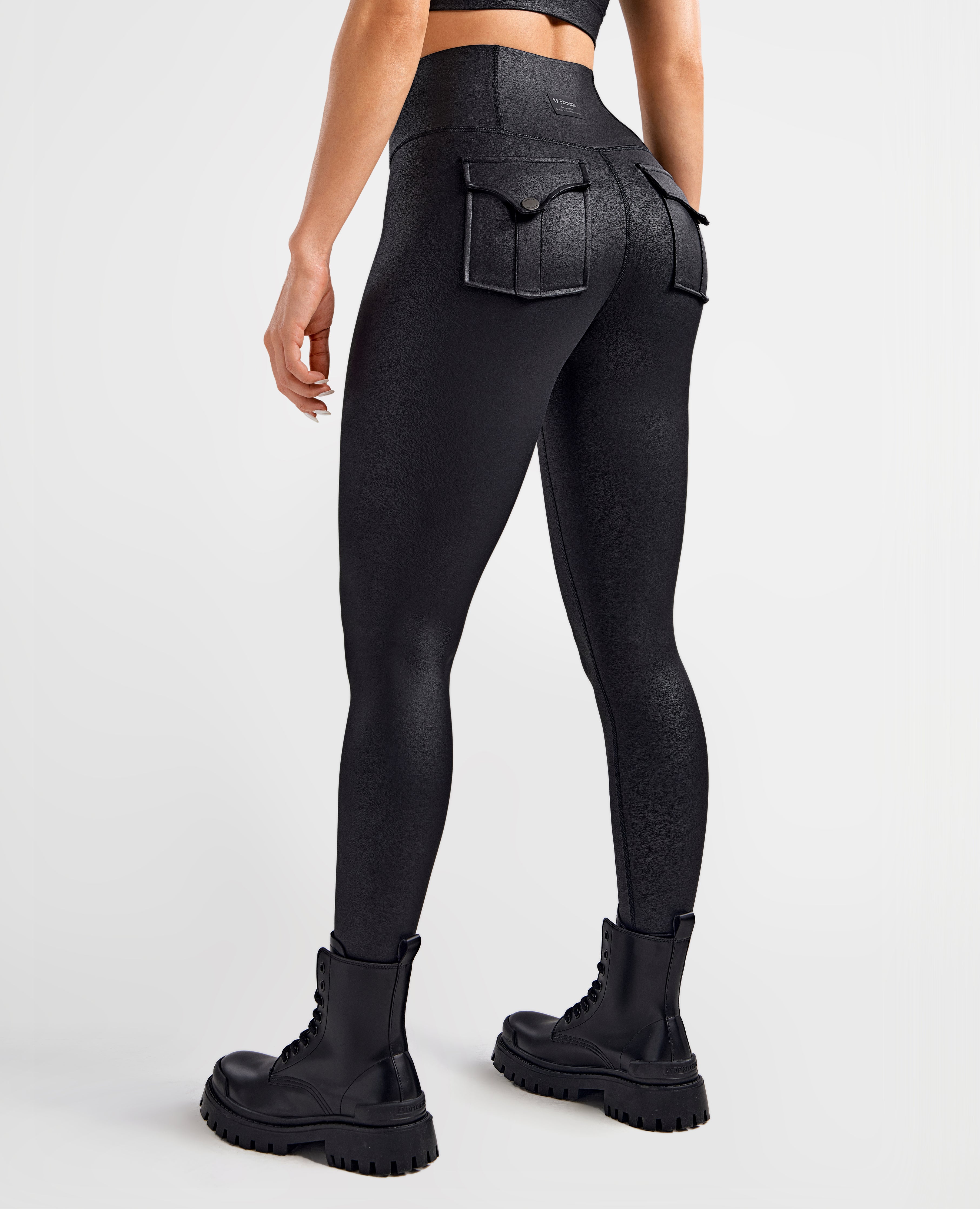 Faux leather workout leggings on sale