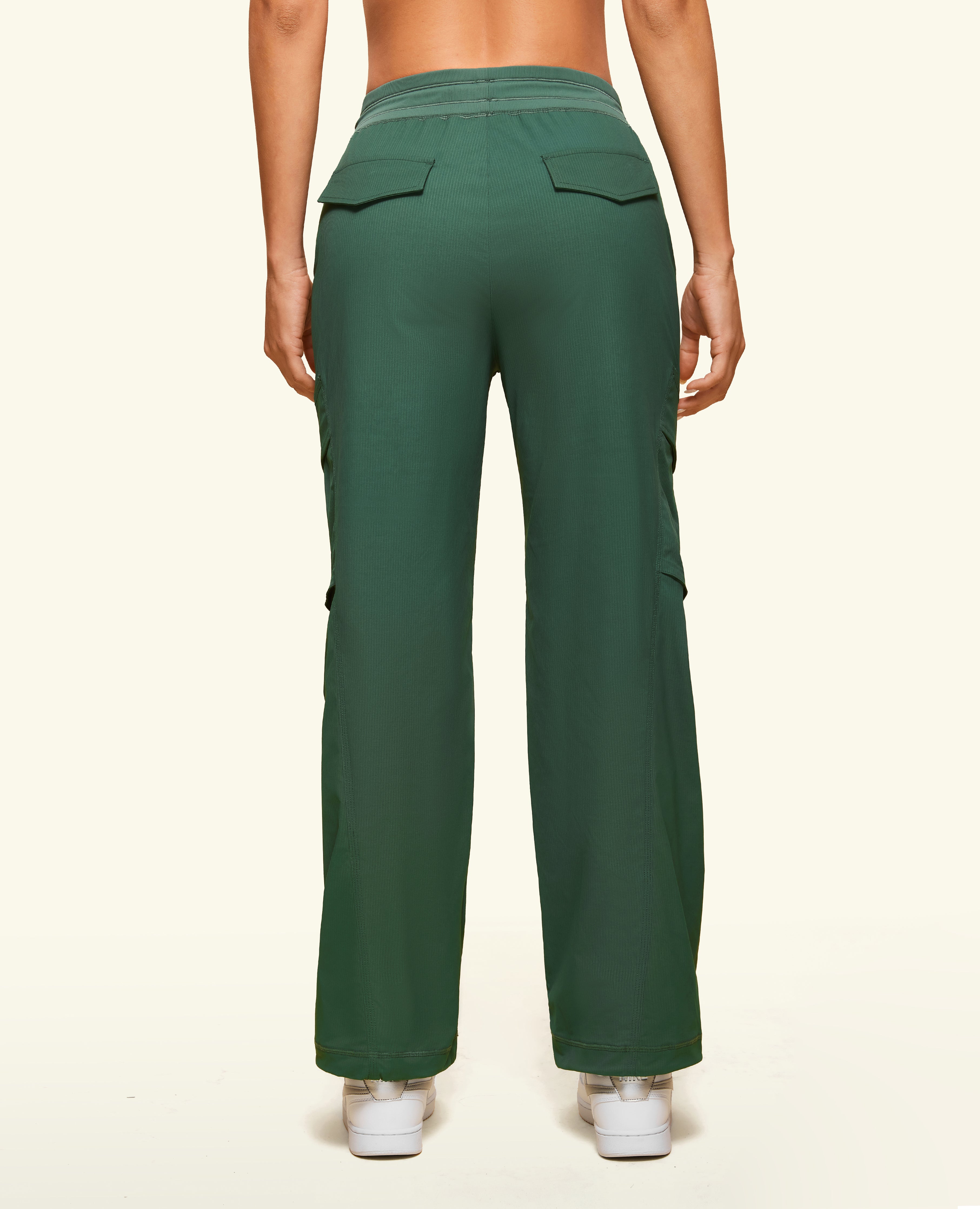 Pantaloni a filo tasca con tasca sfilata - rame verde grigio