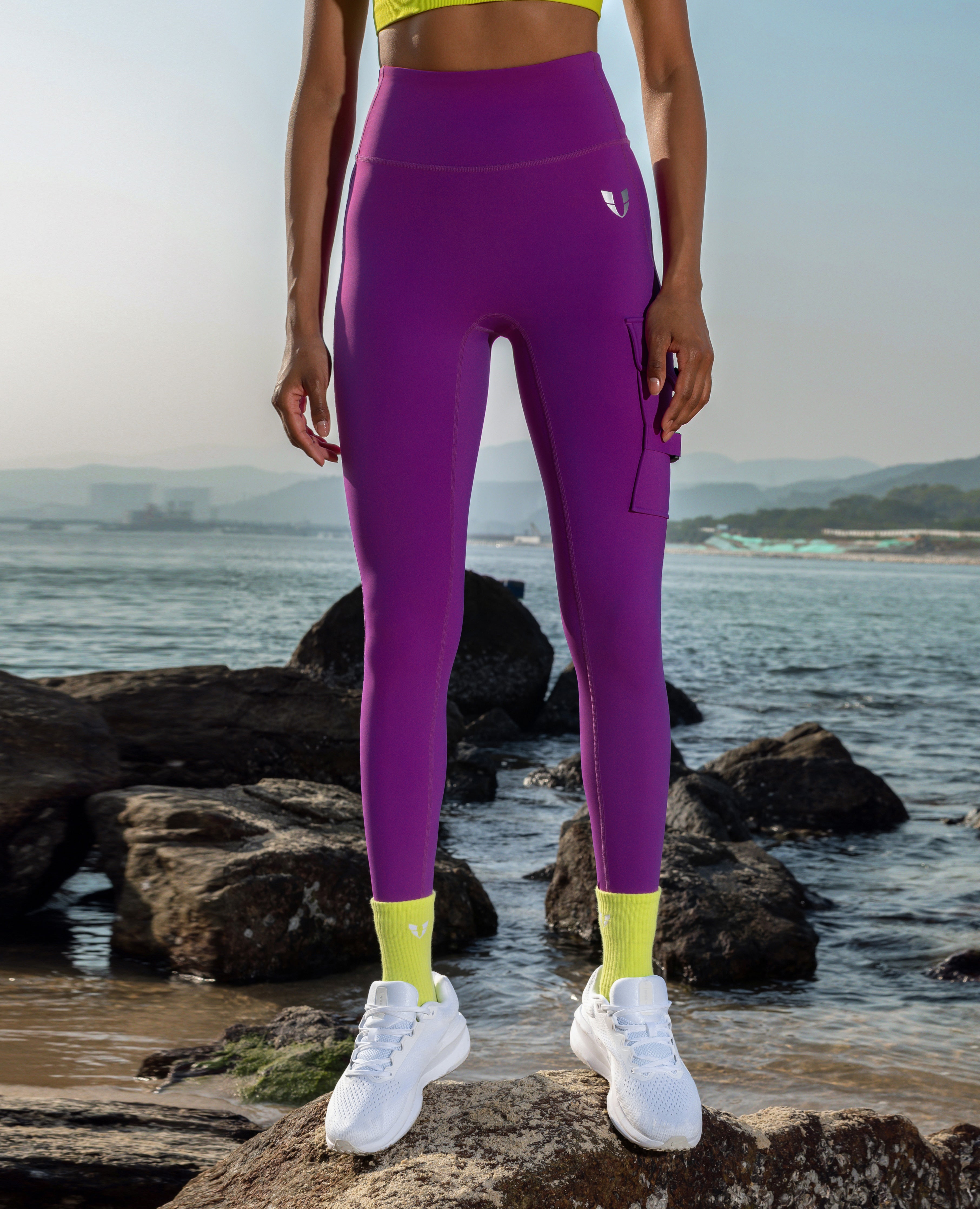 Cargo High-Waisted Pocket Leggings Plus - Violet