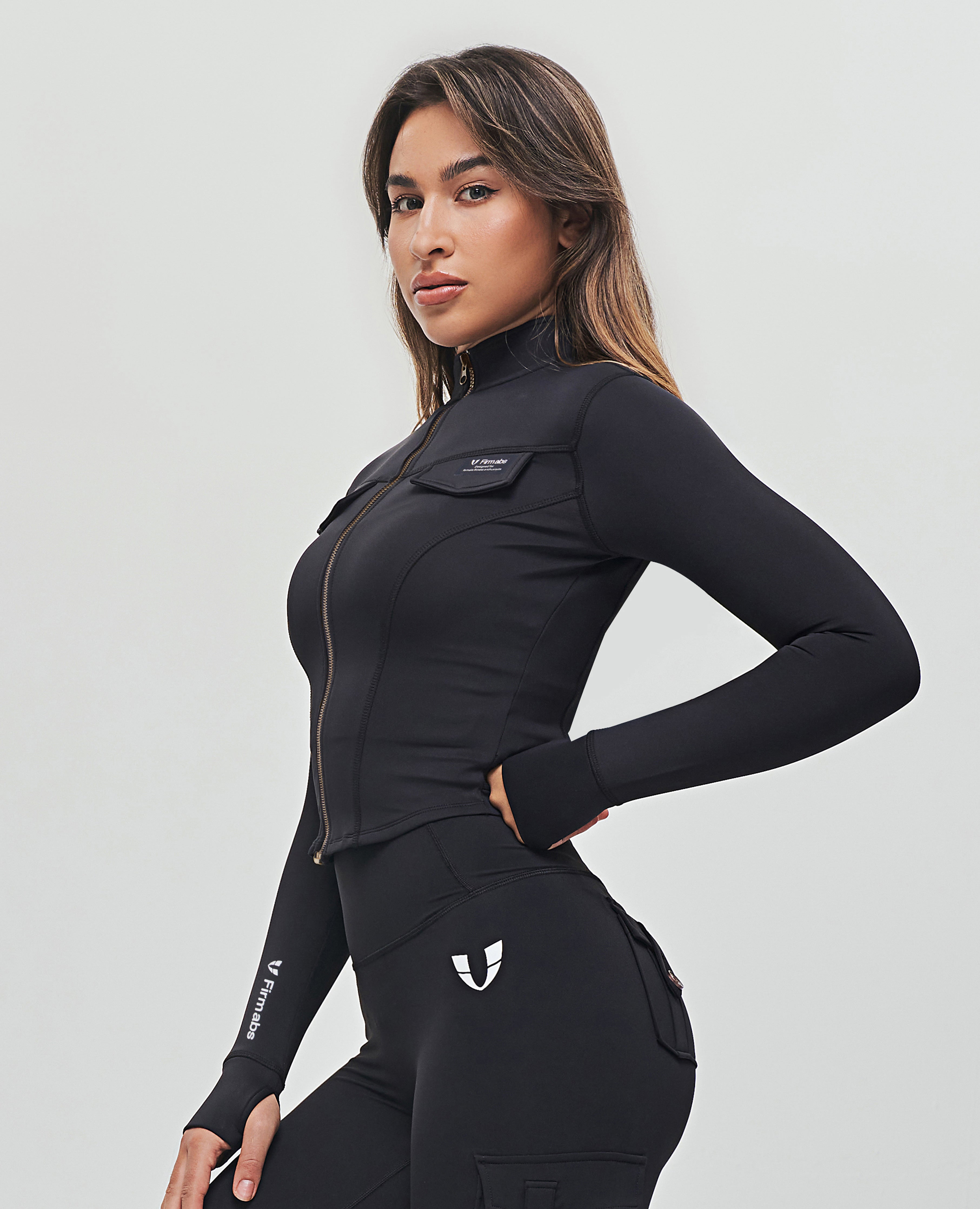 FlexFit Zip Up Cropped Jacket - Black