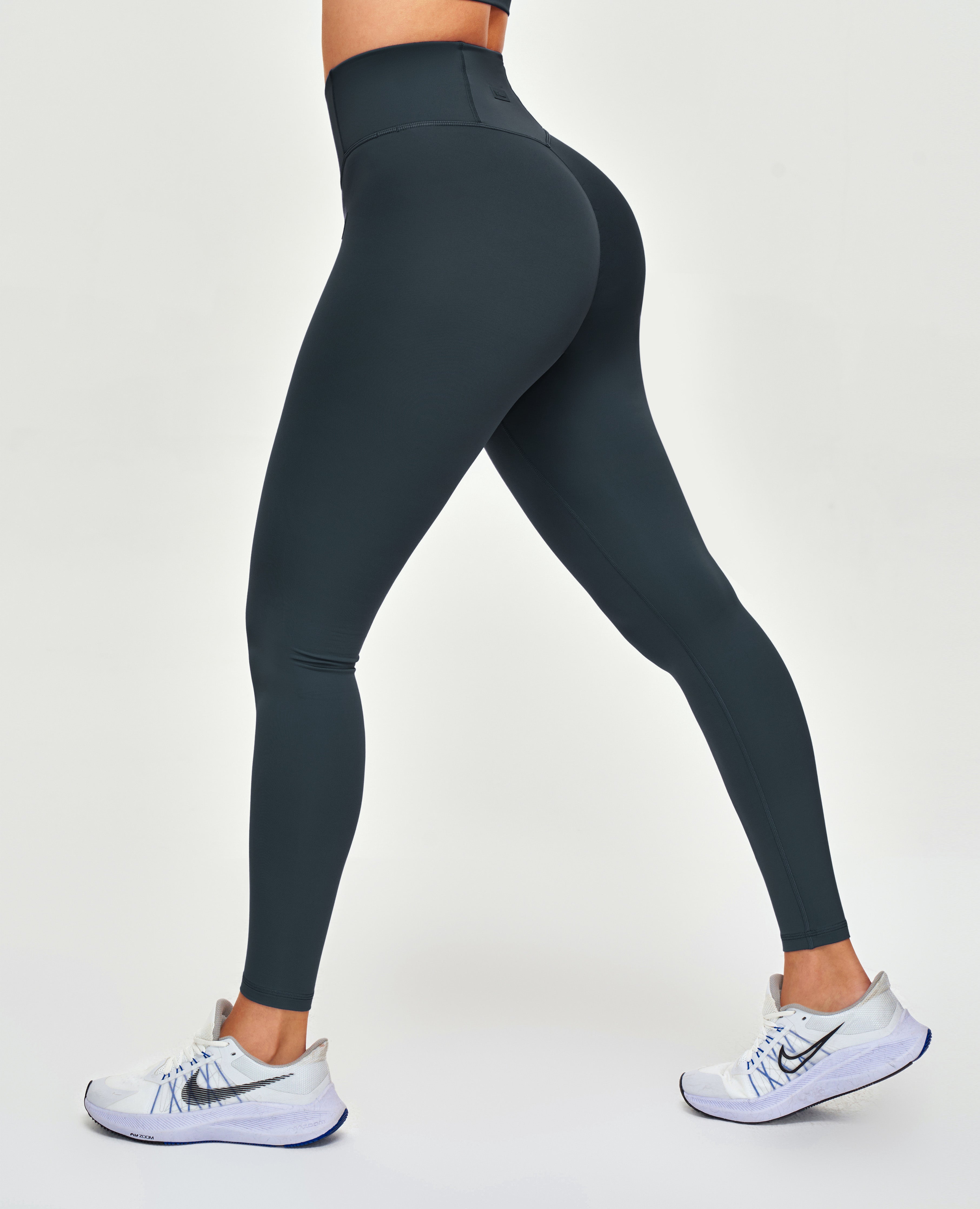 High Waisted Workout Leggings Gray | FIRM ABS