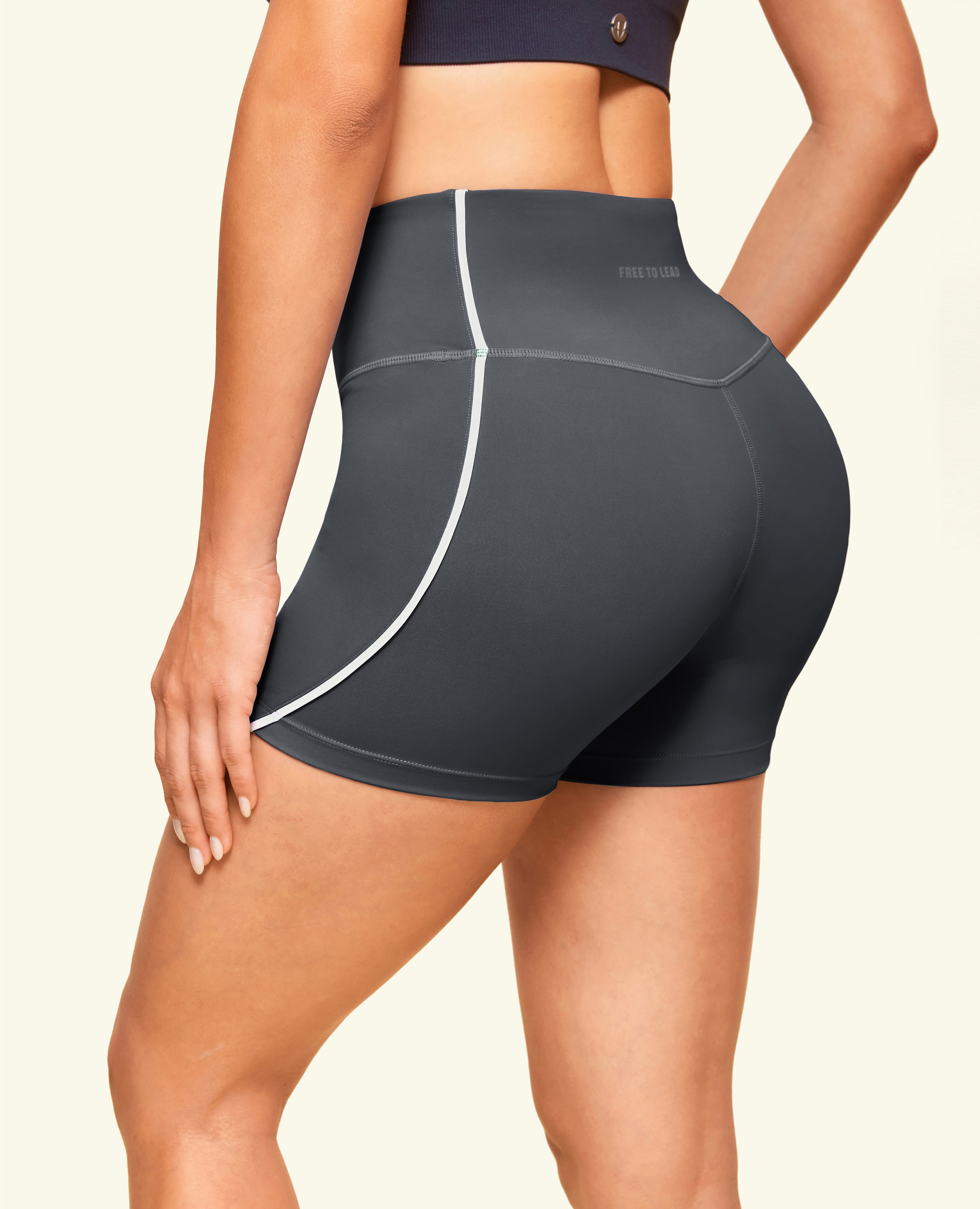 Power Tight High Waist Shorts - Grey