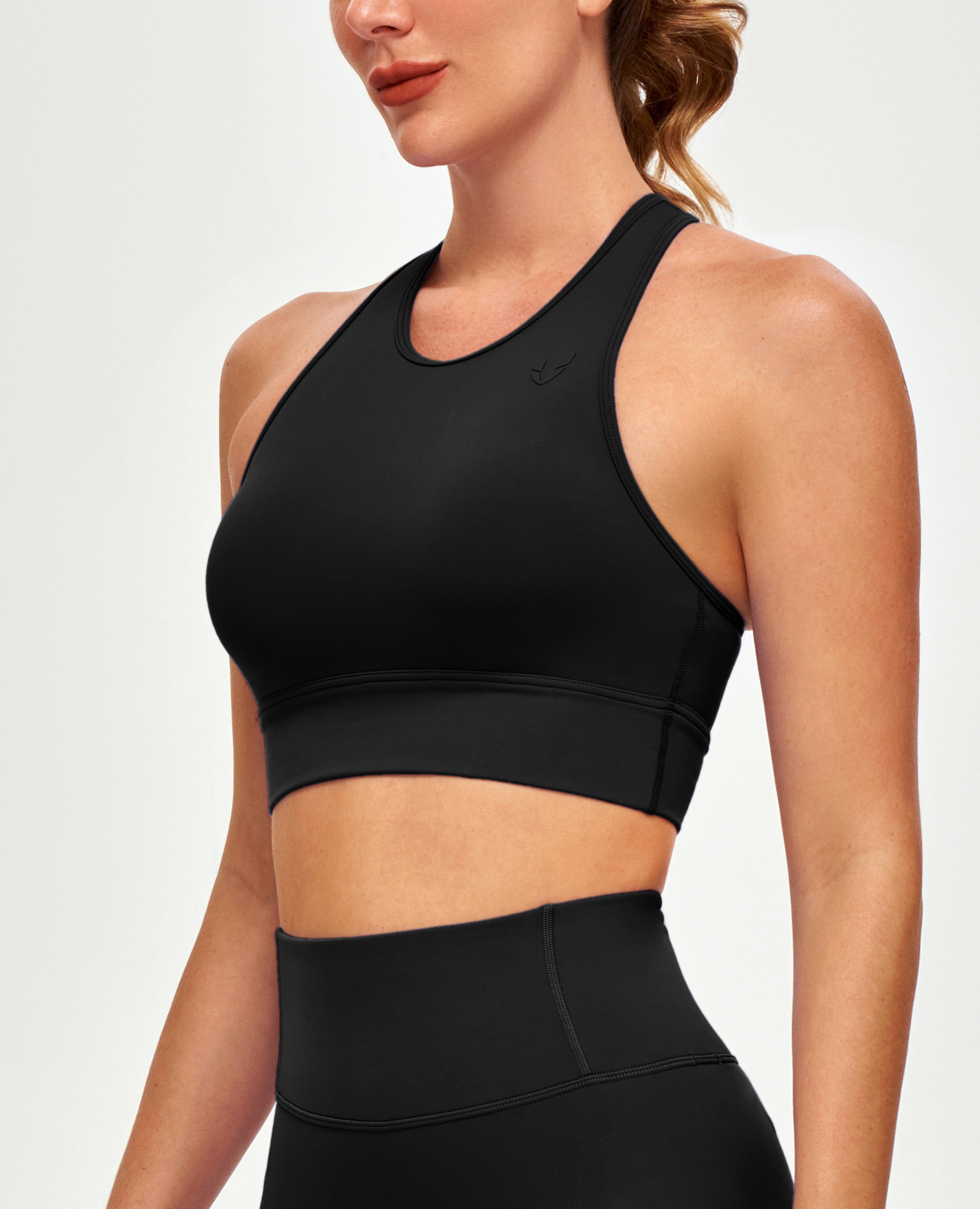 High Neck Sports Bra - Black