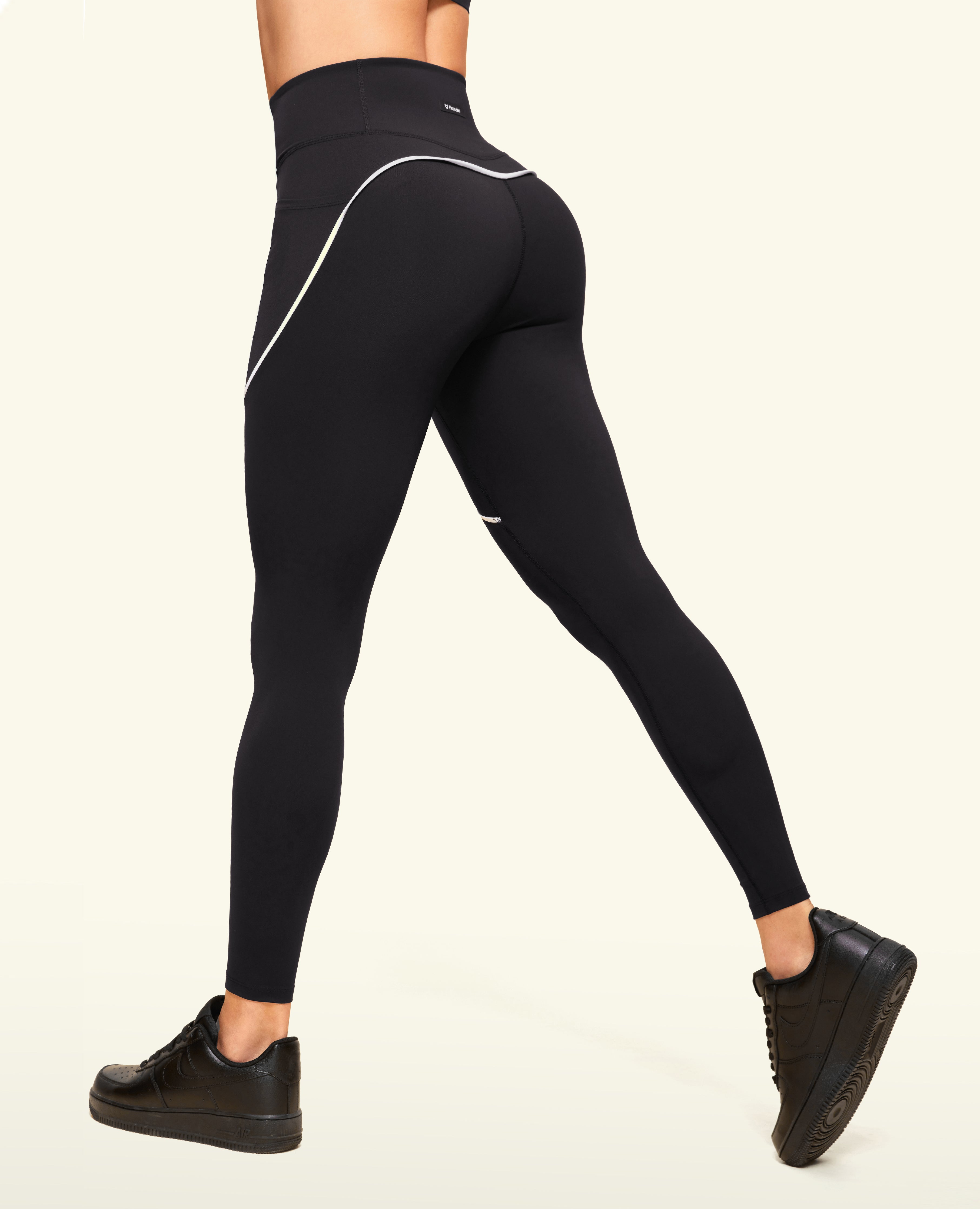 Zip Front High Waist Pocket Leggings - Black