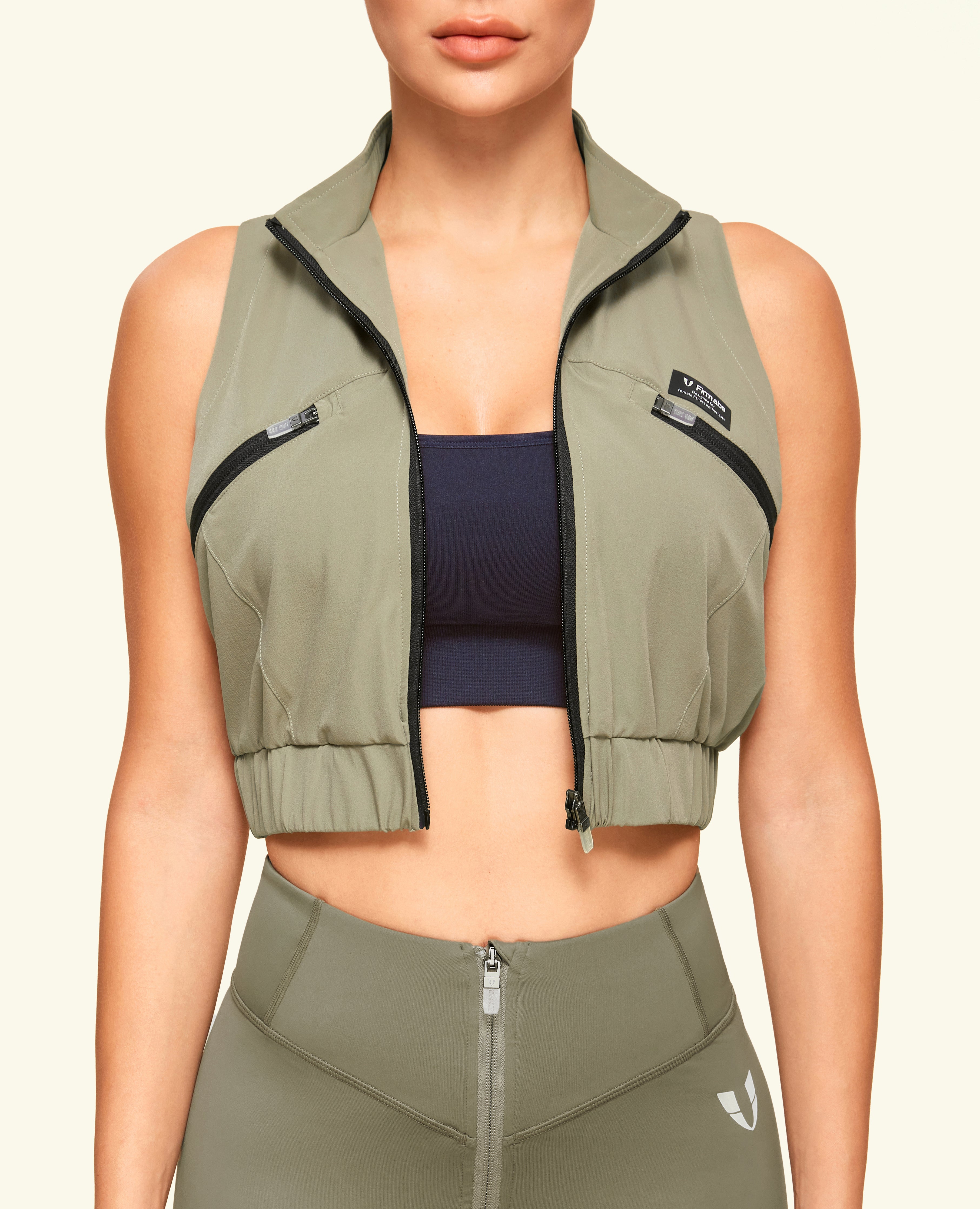 Active Core Cropped Vest - Army Green