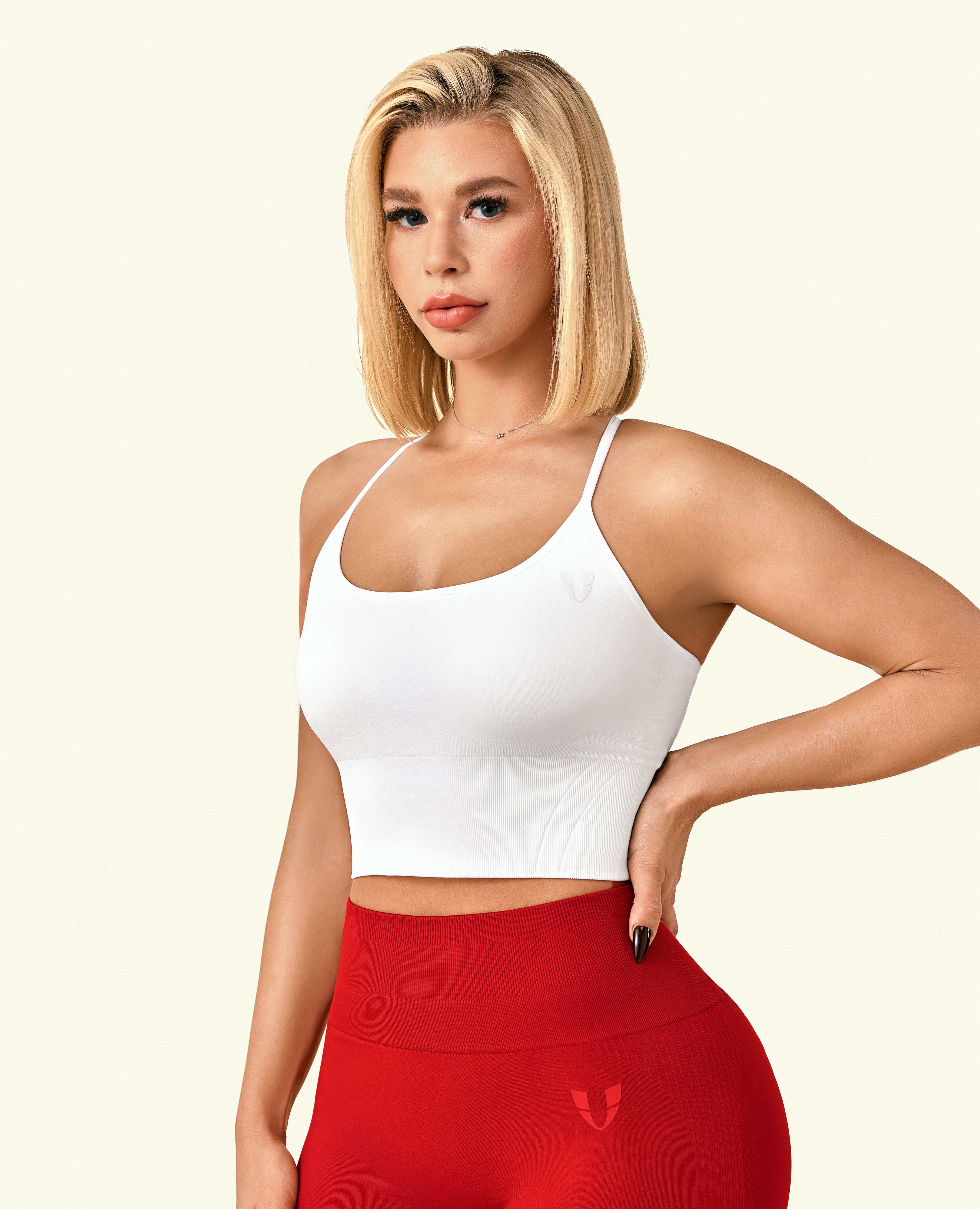 Energy Strait Strap Longline Top - White