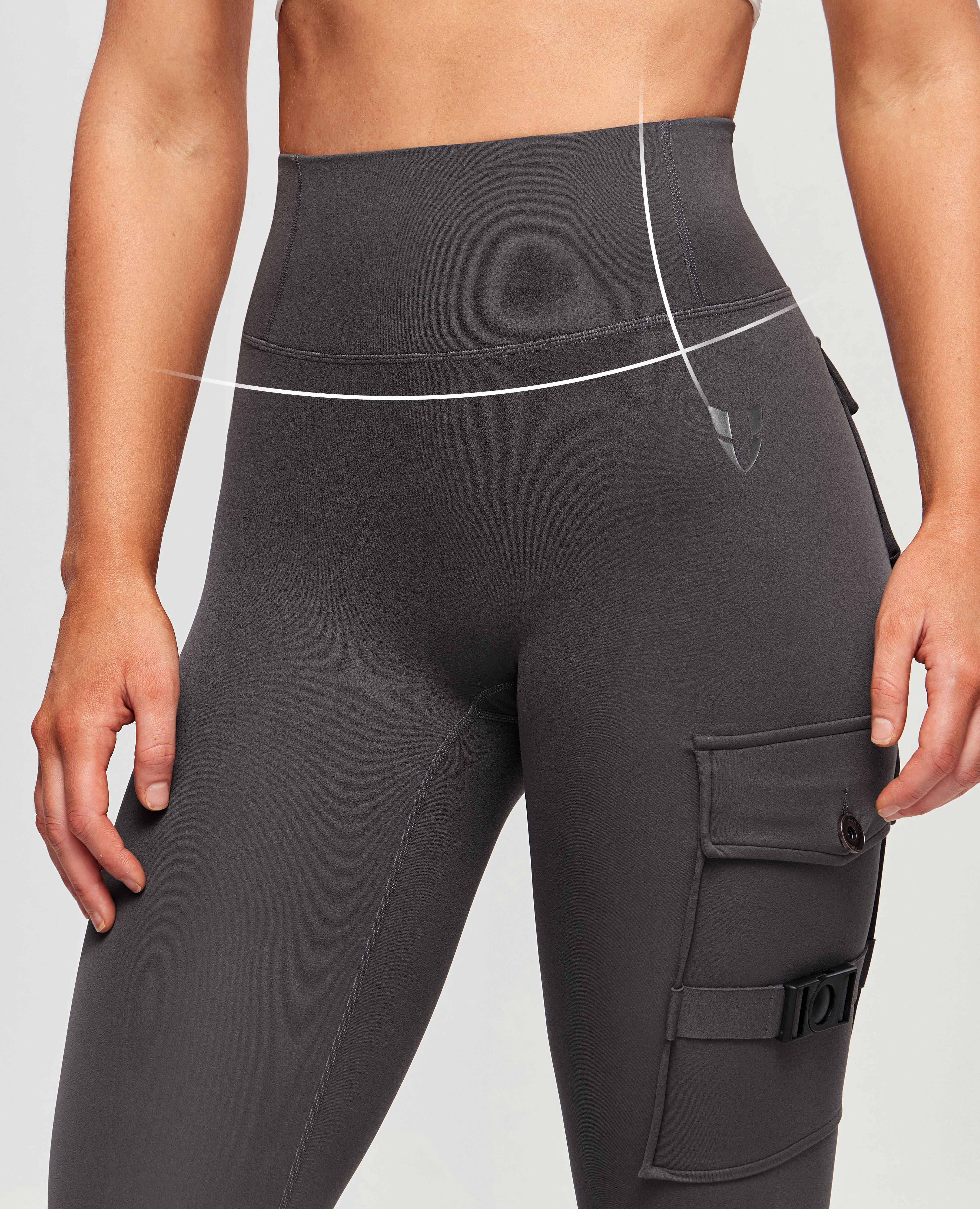 Cargo Fitness Leggings Plus - Elephant Grey