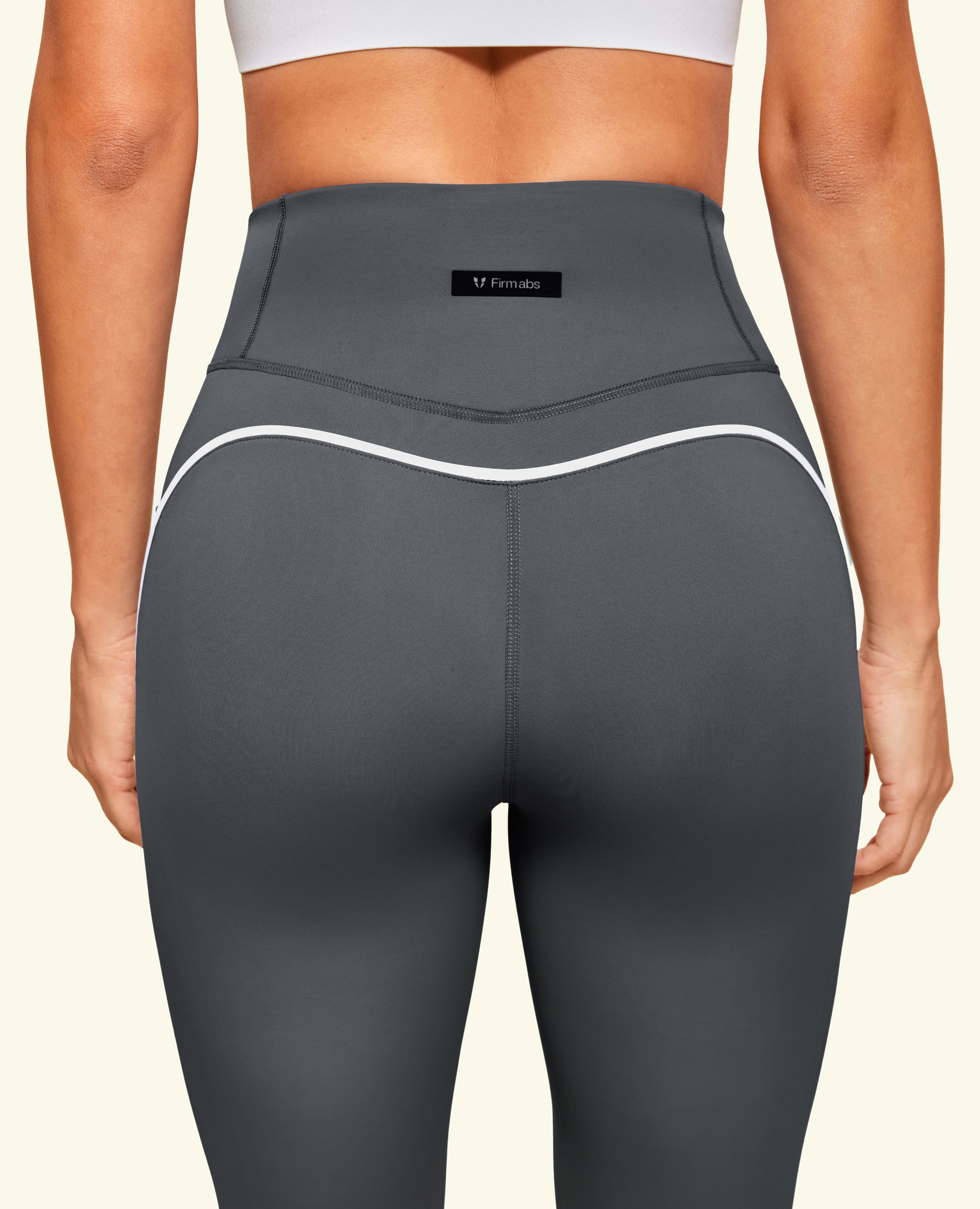 Zip Front High Waist Pocket Leggings - Grey