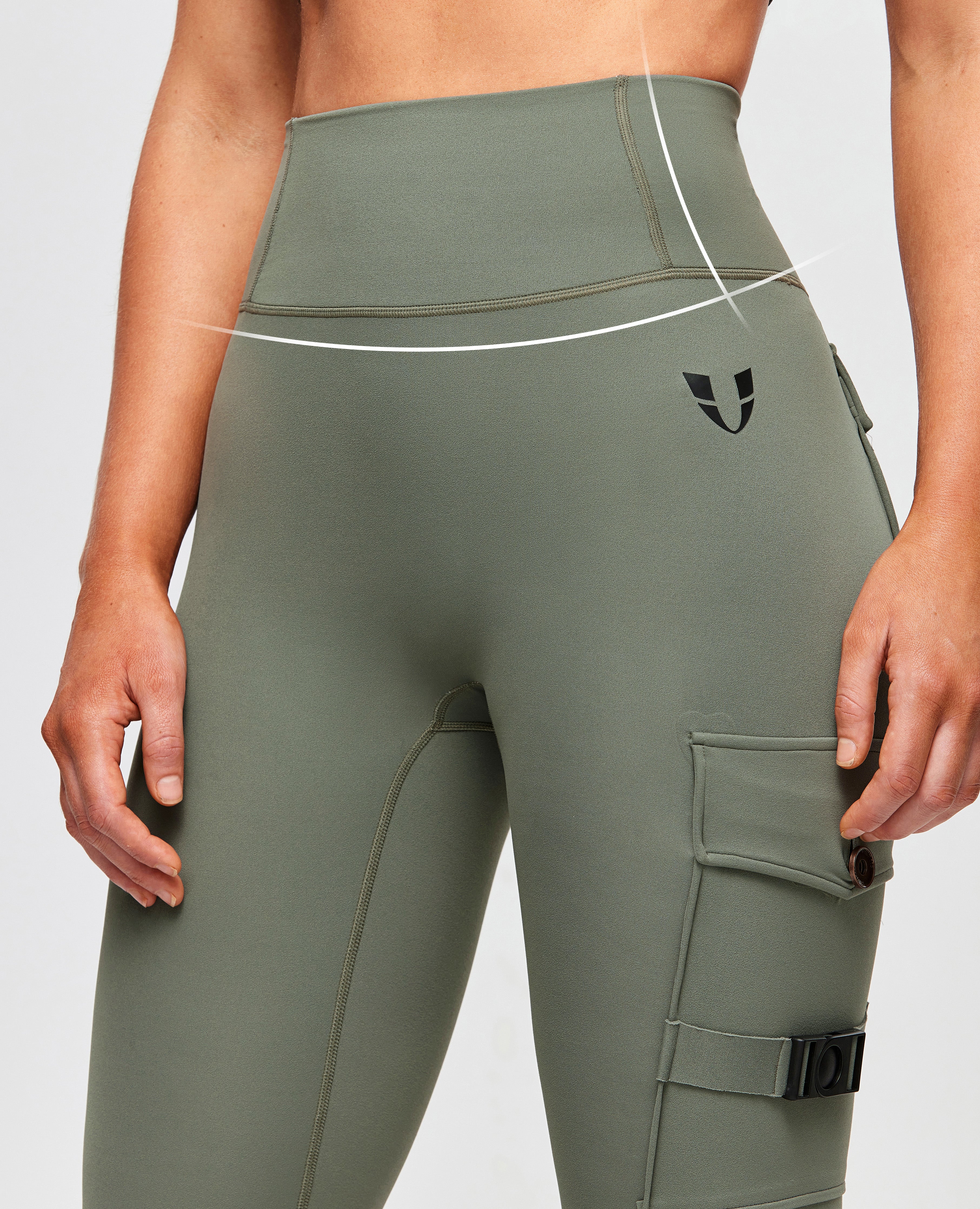 Cargo Fitness Leggings Plus - Camping Green