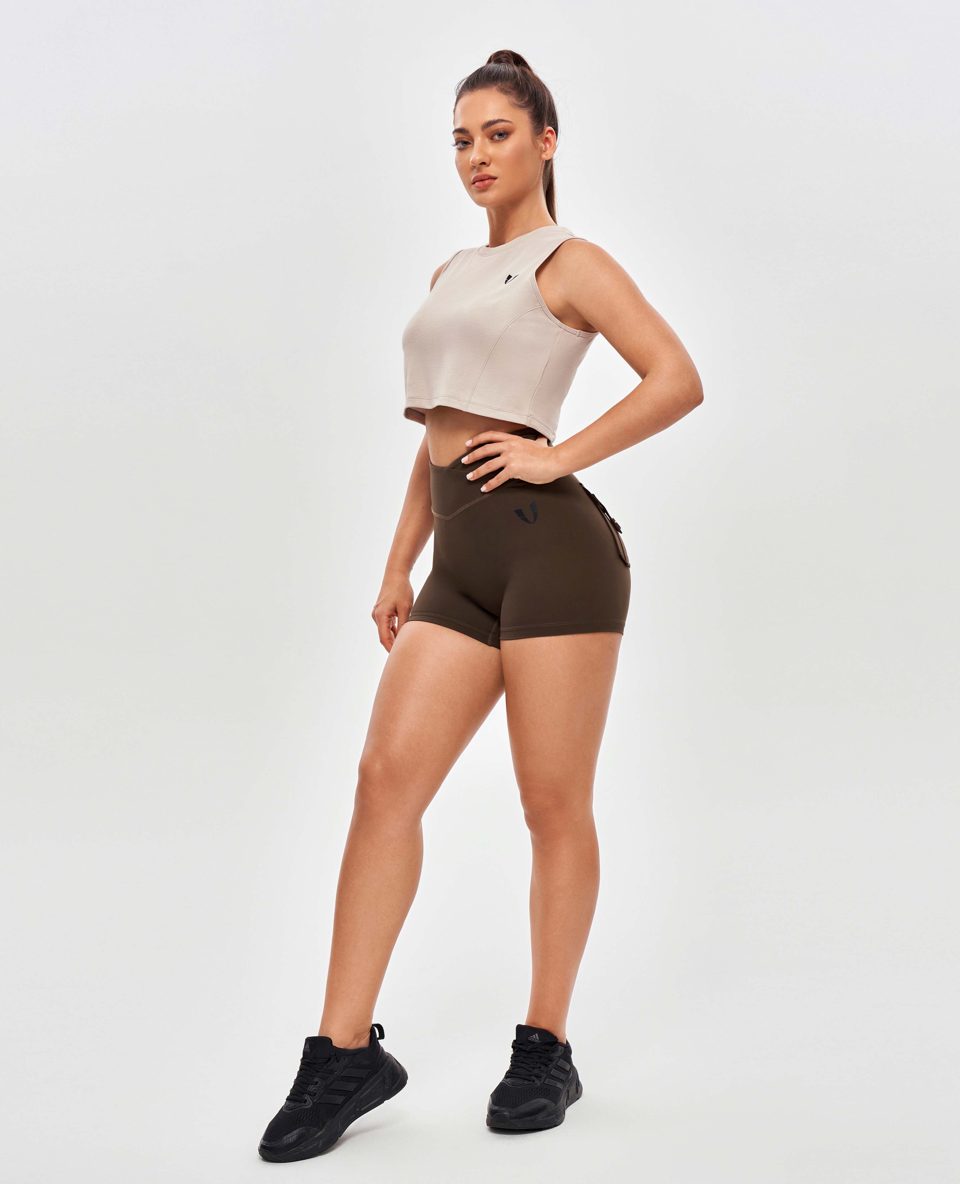 Athletic Crop Top - Beige