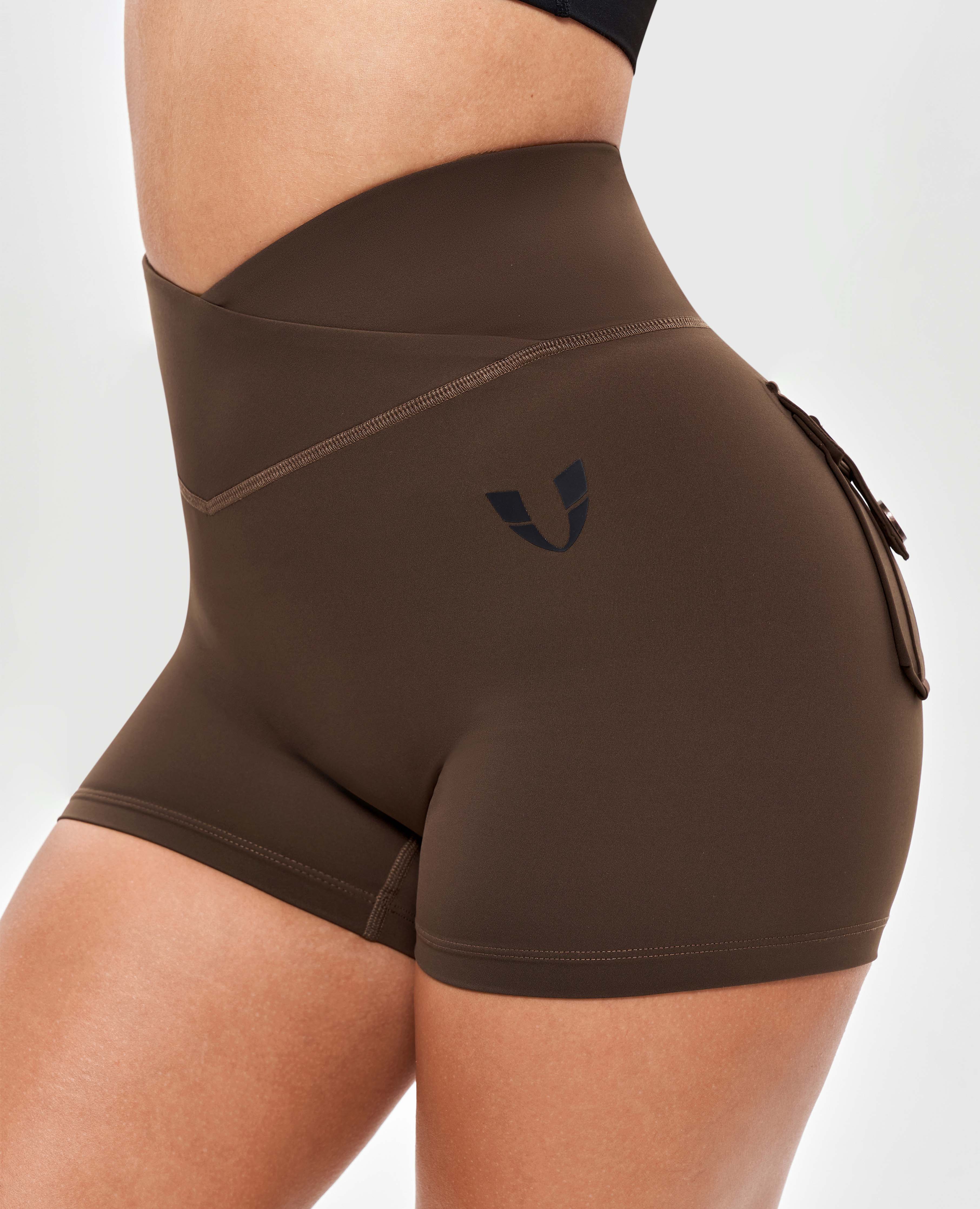 Shorts cargo con cintura en V Plus-Marrón oscuro