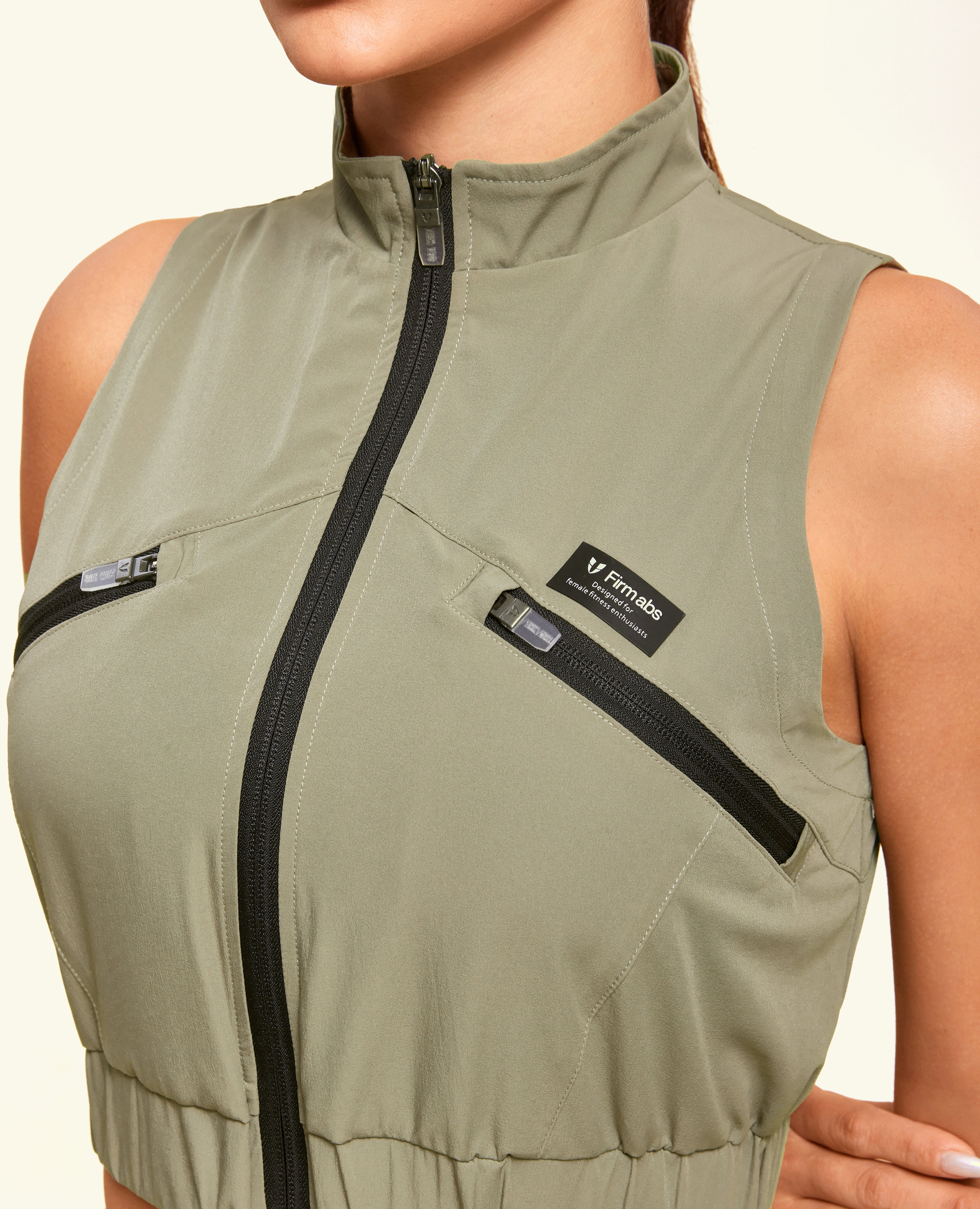 Active Core Cropped Vest - Army Green