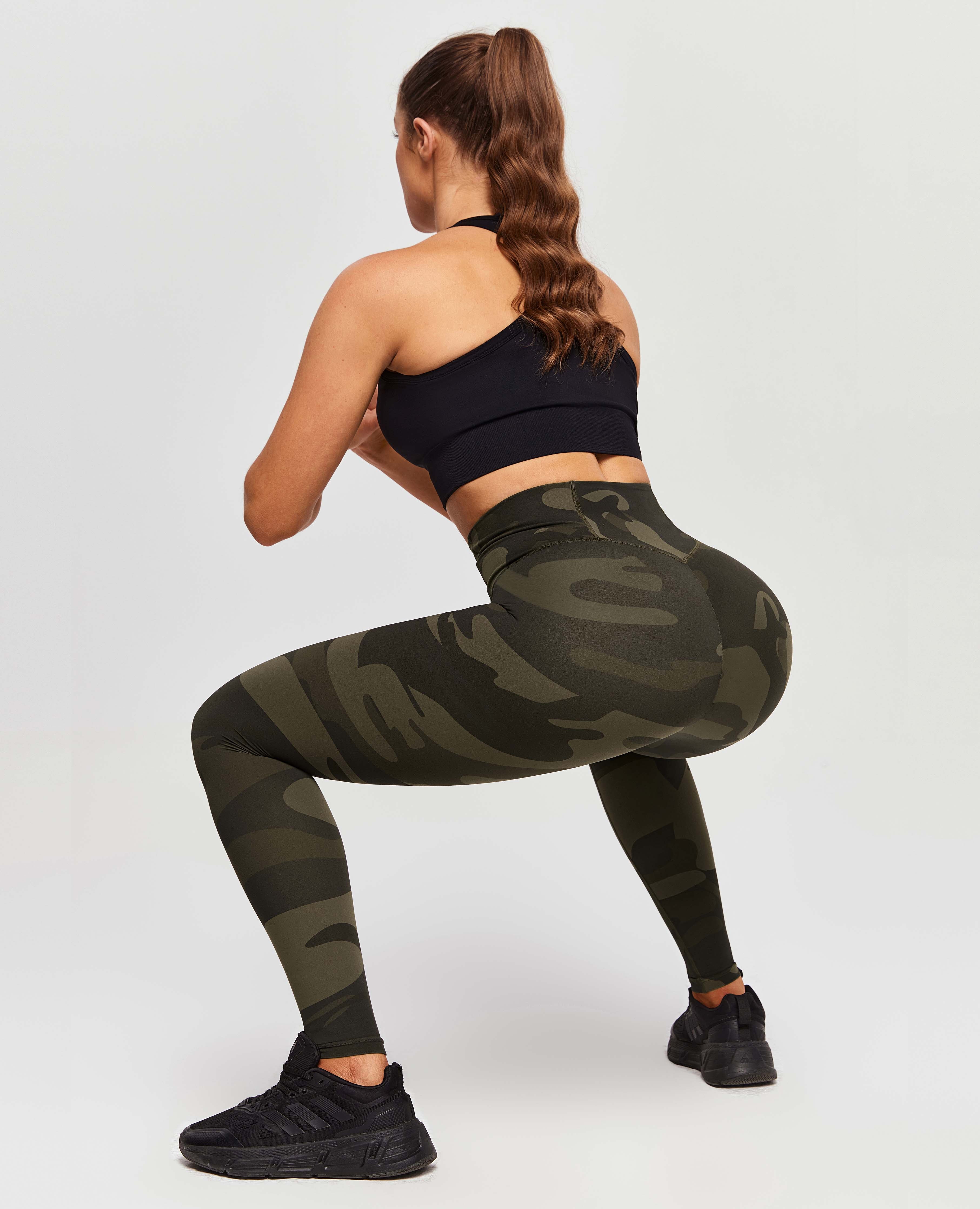 Scrunch Butt Leggings - Army Green Camo