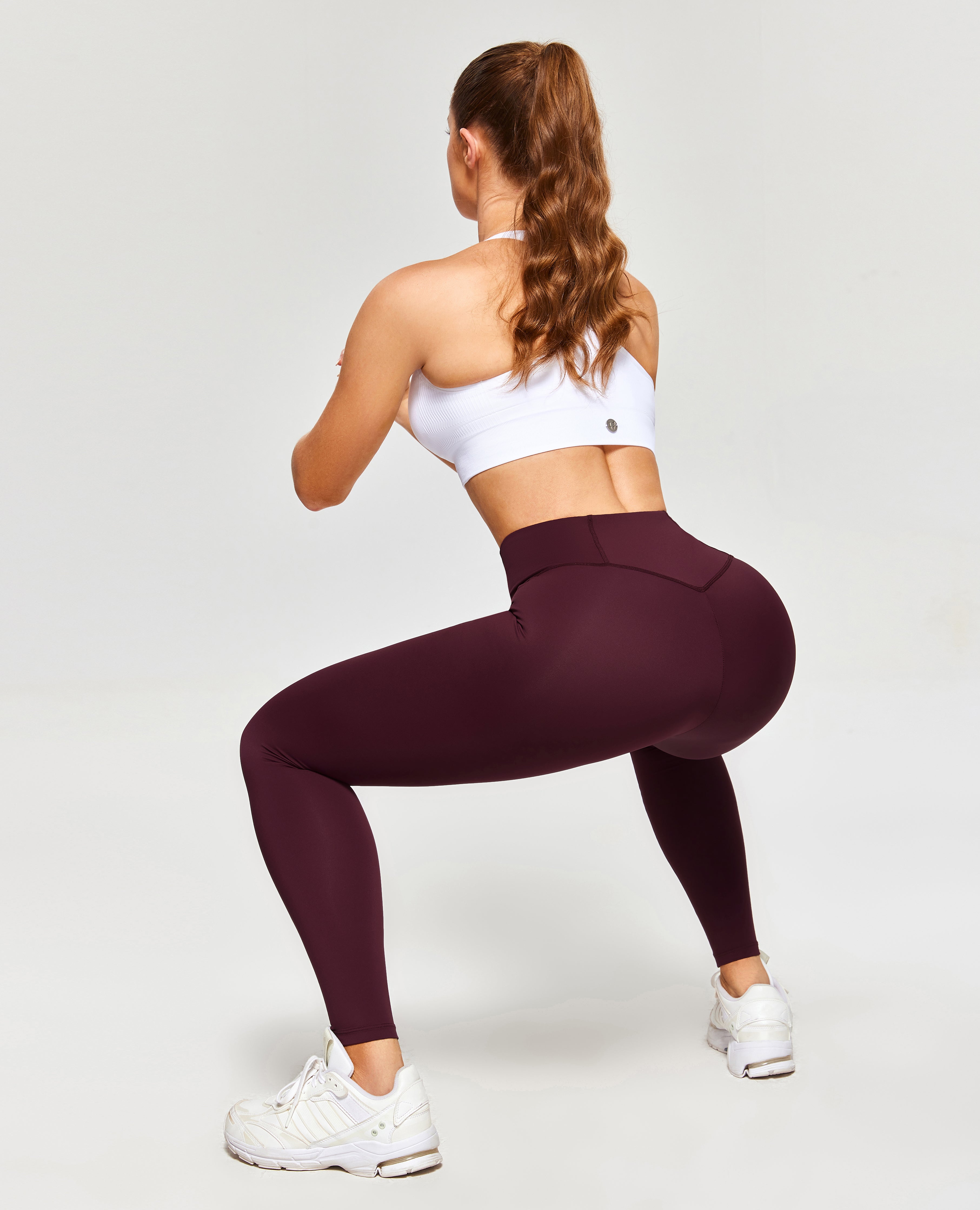 Firmabs High Waist Compression Leggings - Dark wine red