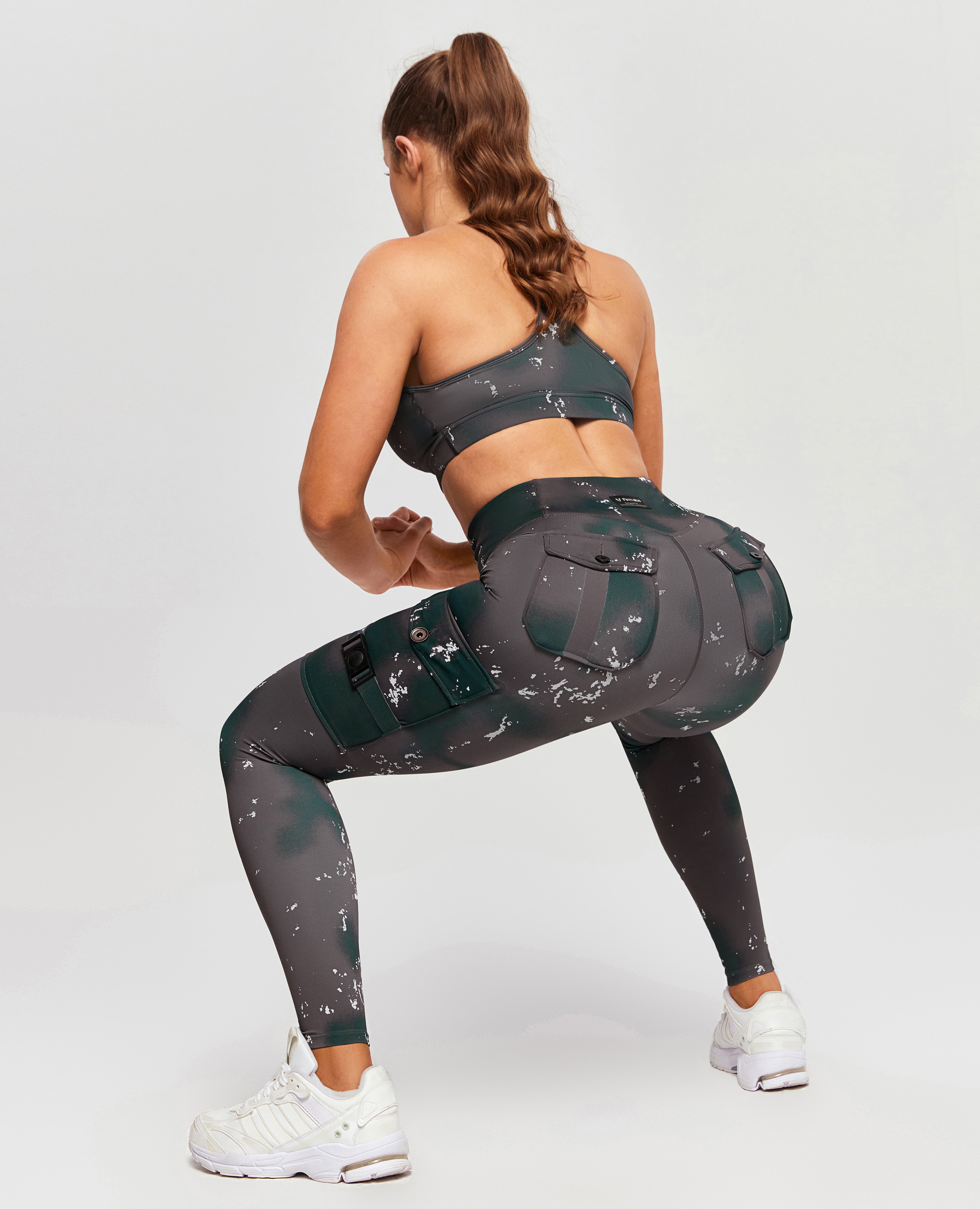 Cargo Fitness Leggings - Phantom Tie Dye