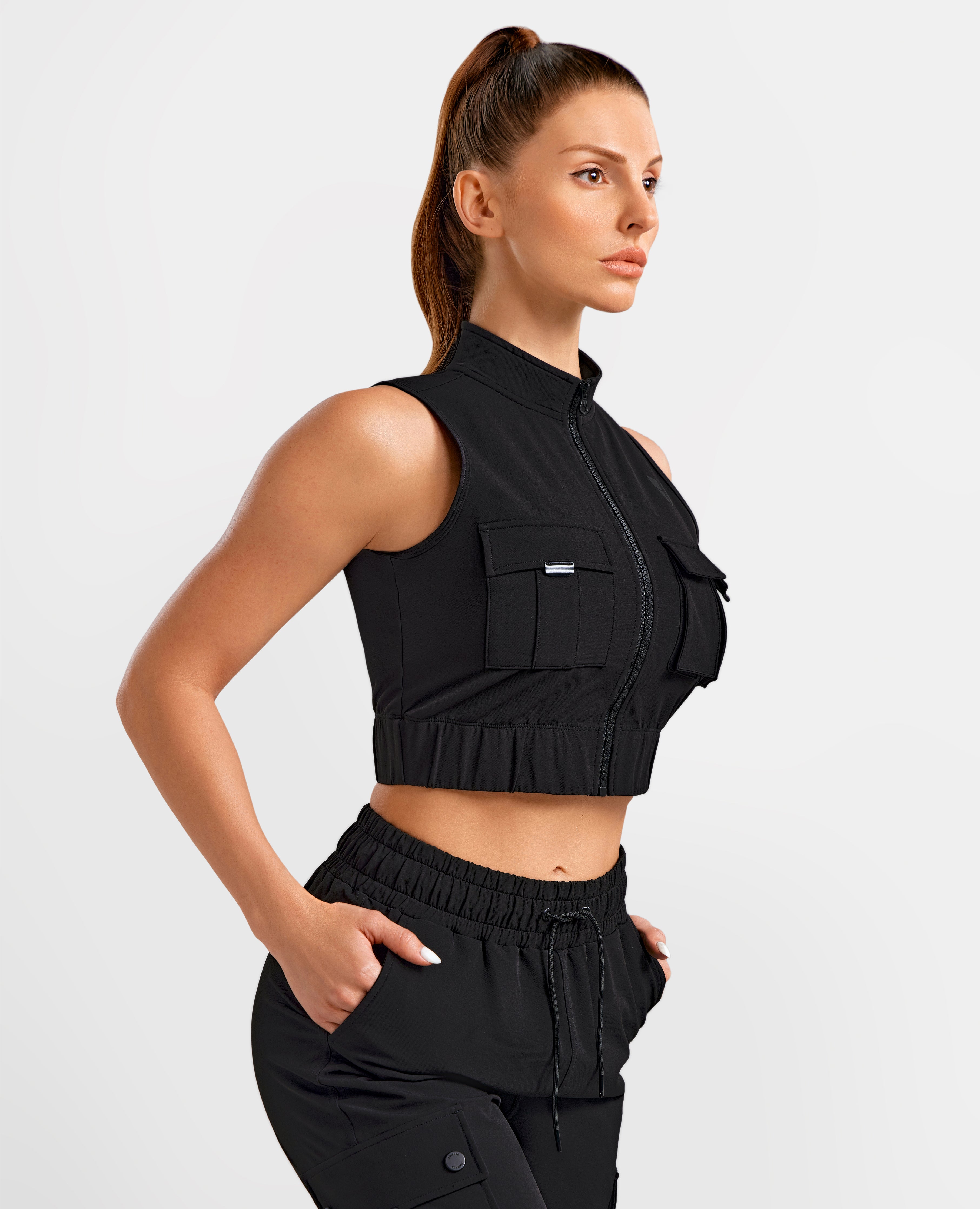 Cargo Power Moto top - Black