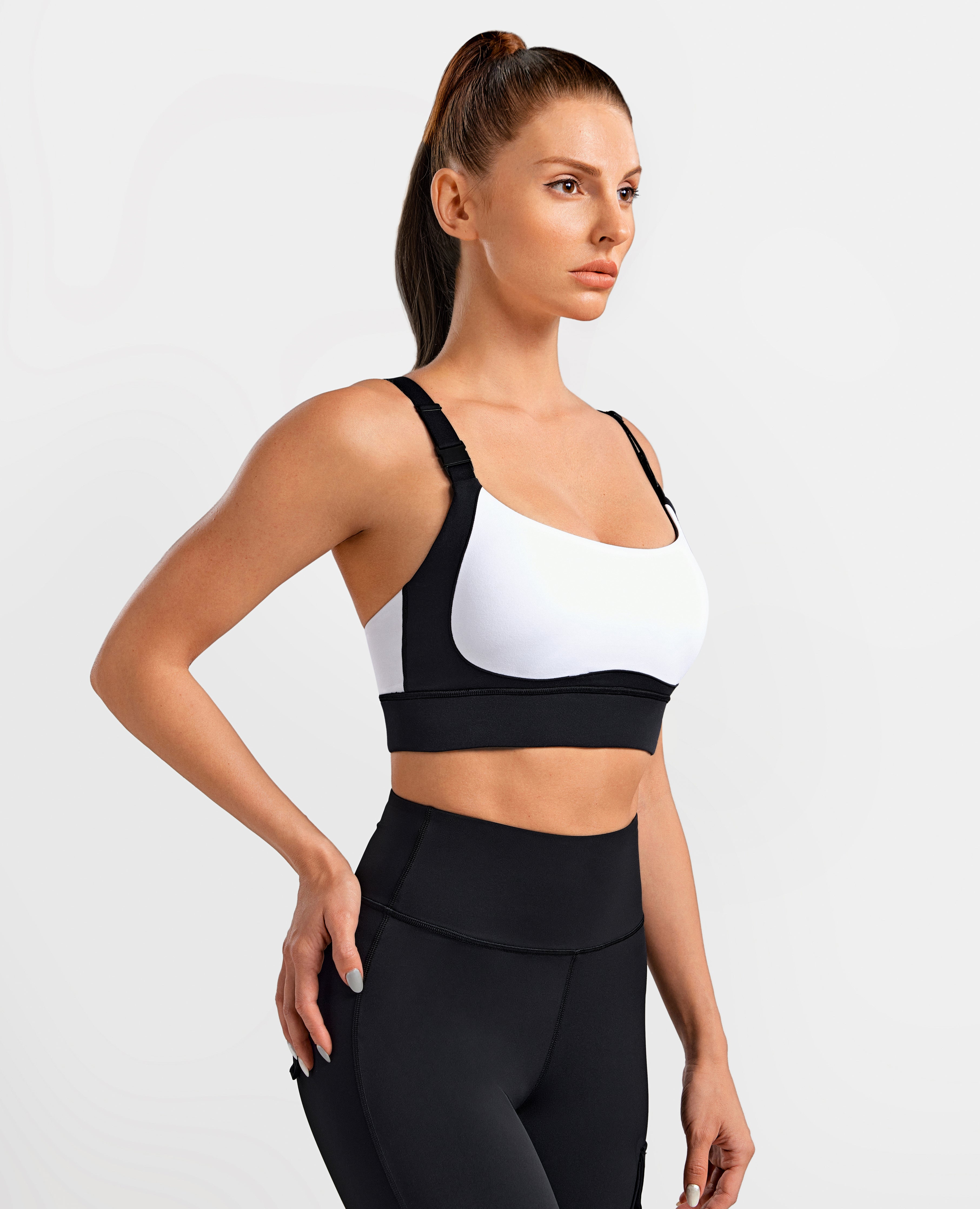 Vivid Fit Sports Bra - Black and White