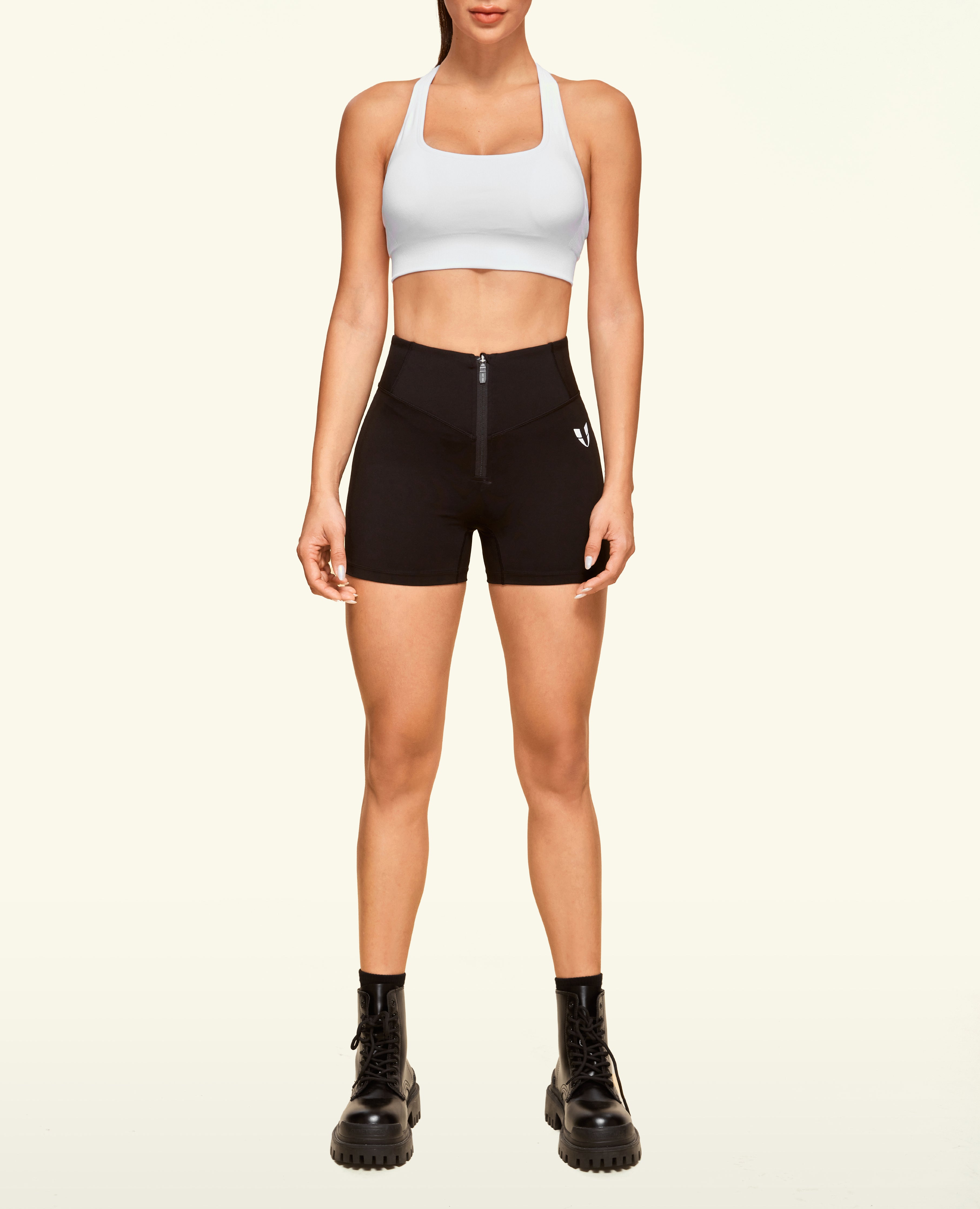 Zip Front Pocket Shorts - Black