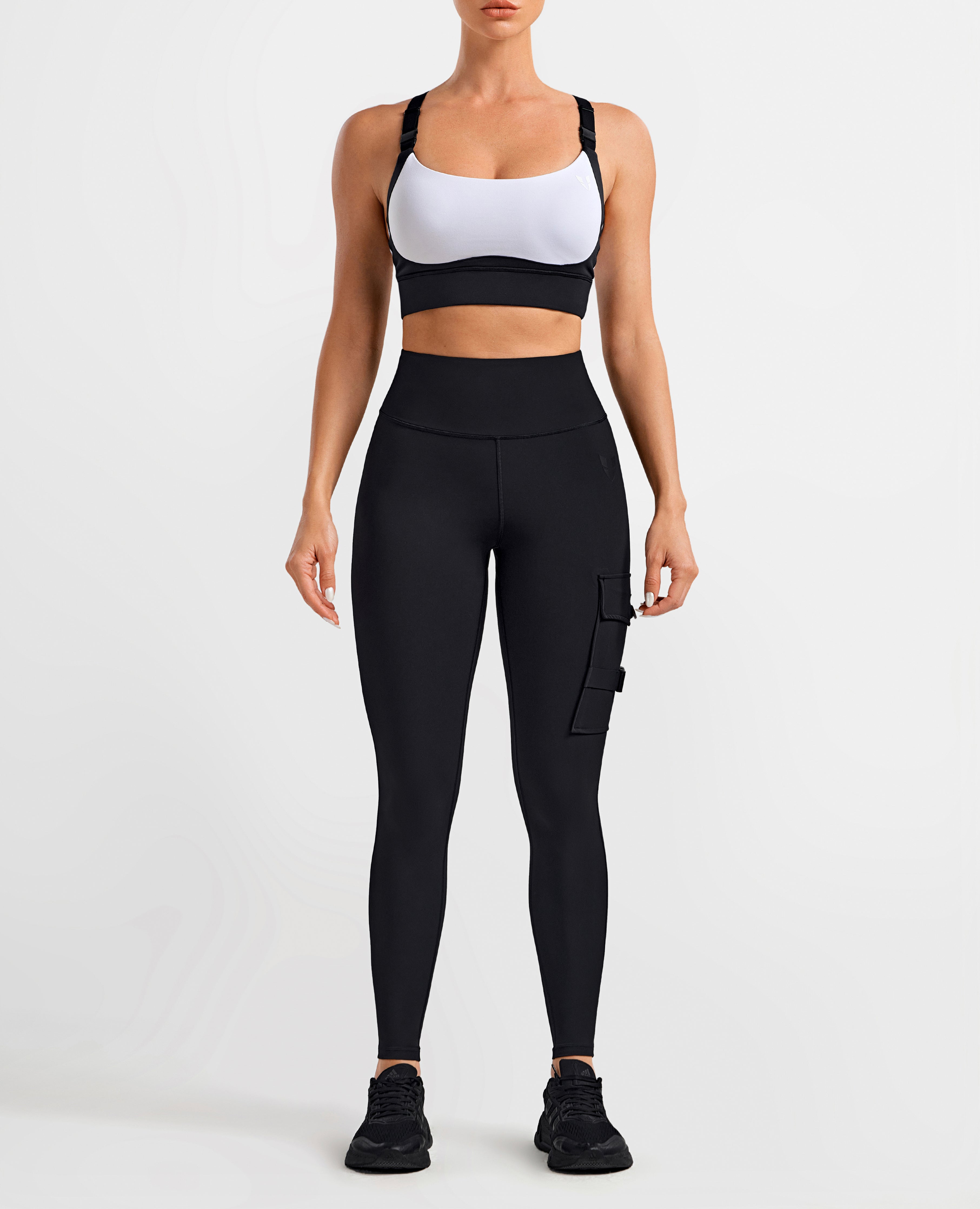 Vivid Fit Sports Bra - Black and White