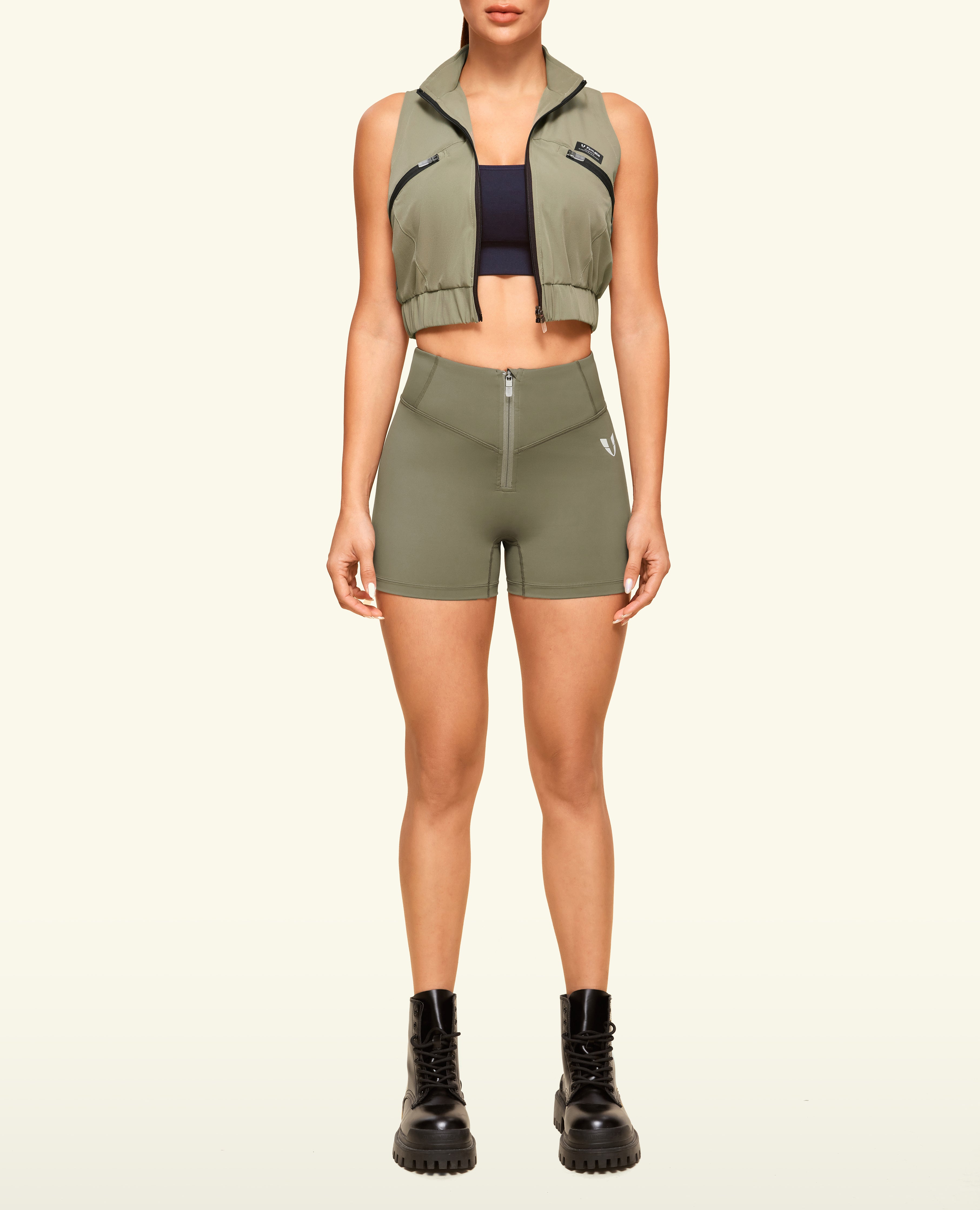 Active Core Cropped Vest - Army Green