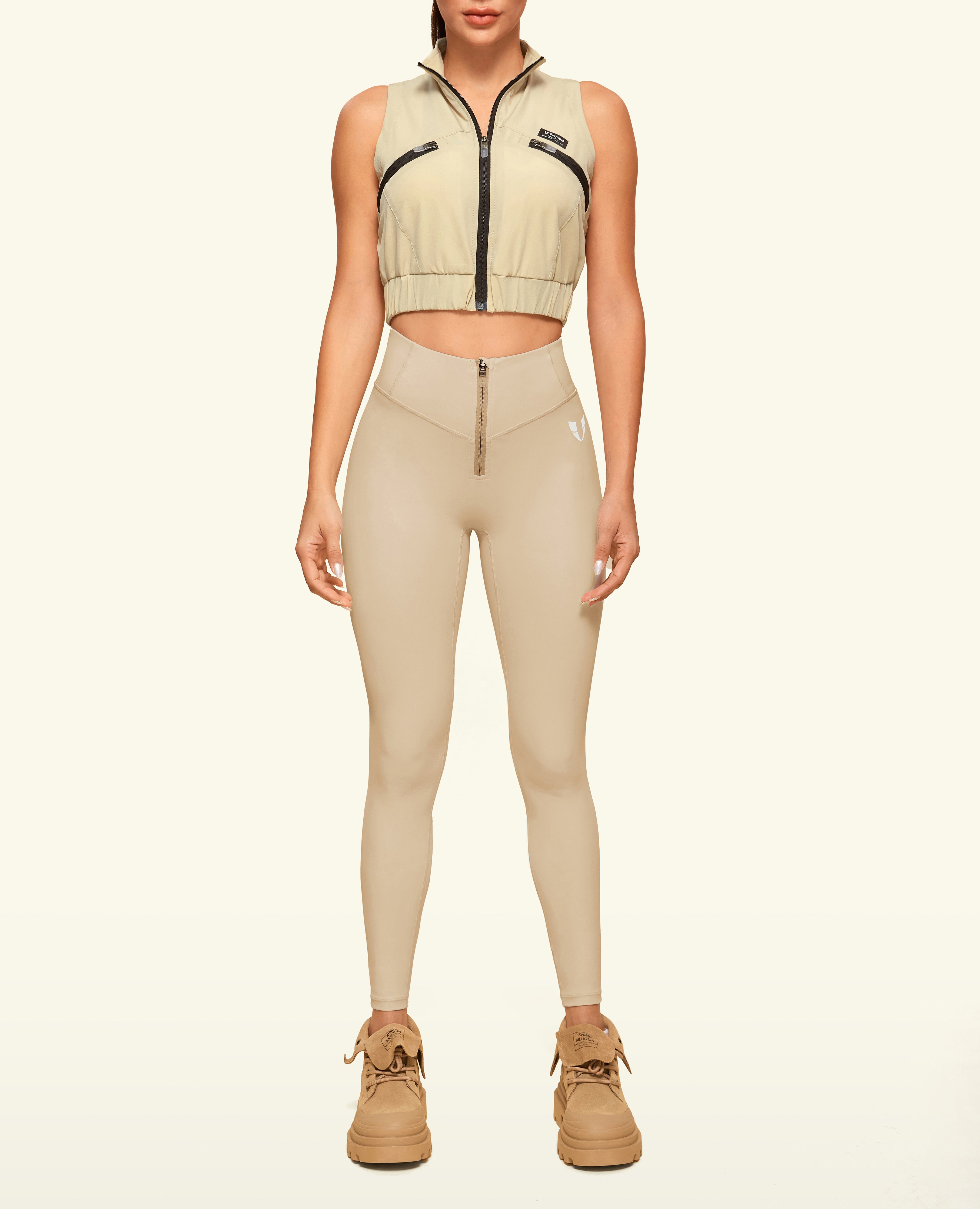 Active Core Cropped Vest - Sand