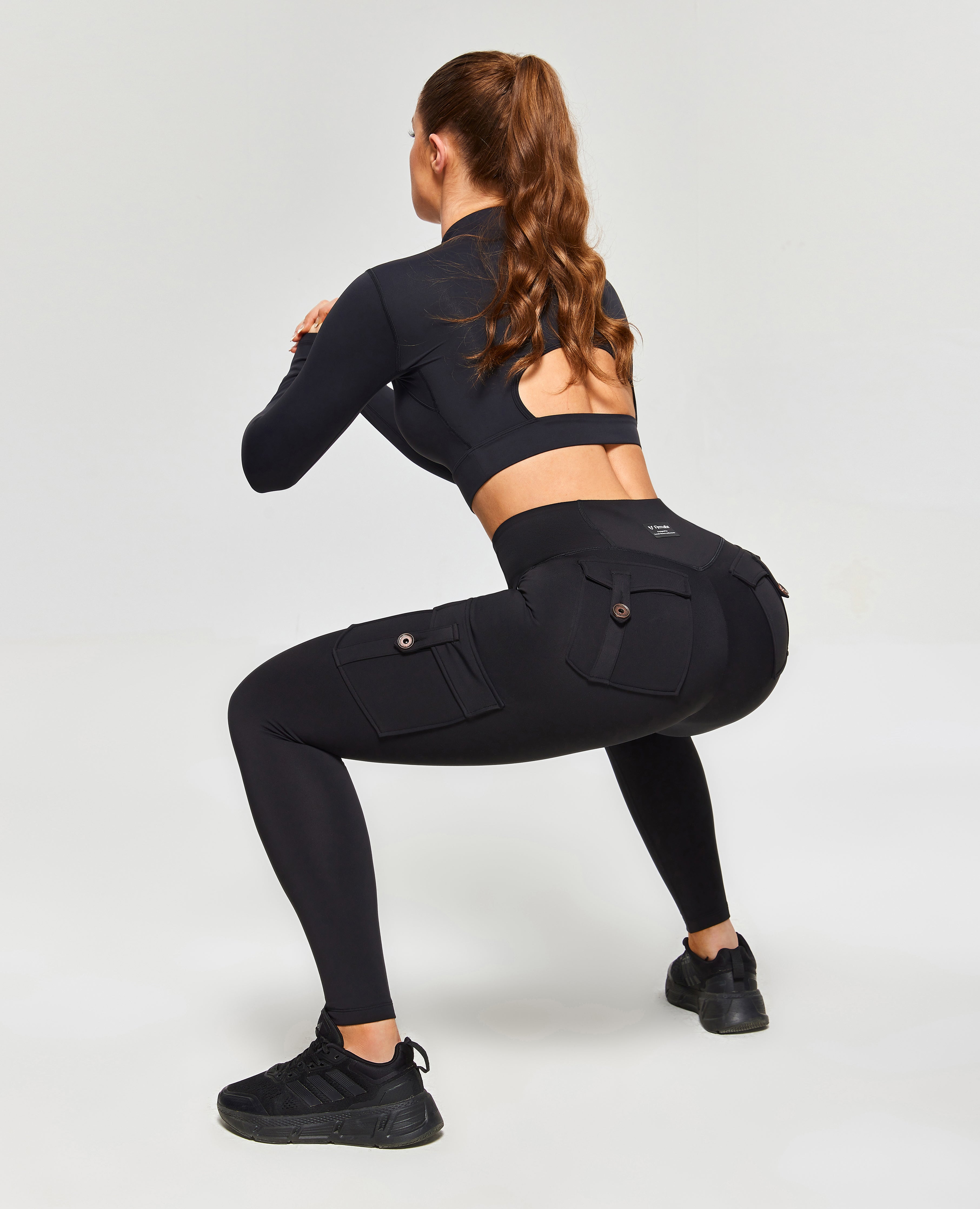 PowerMove Thermal Fleece Cargo Leggings - Black