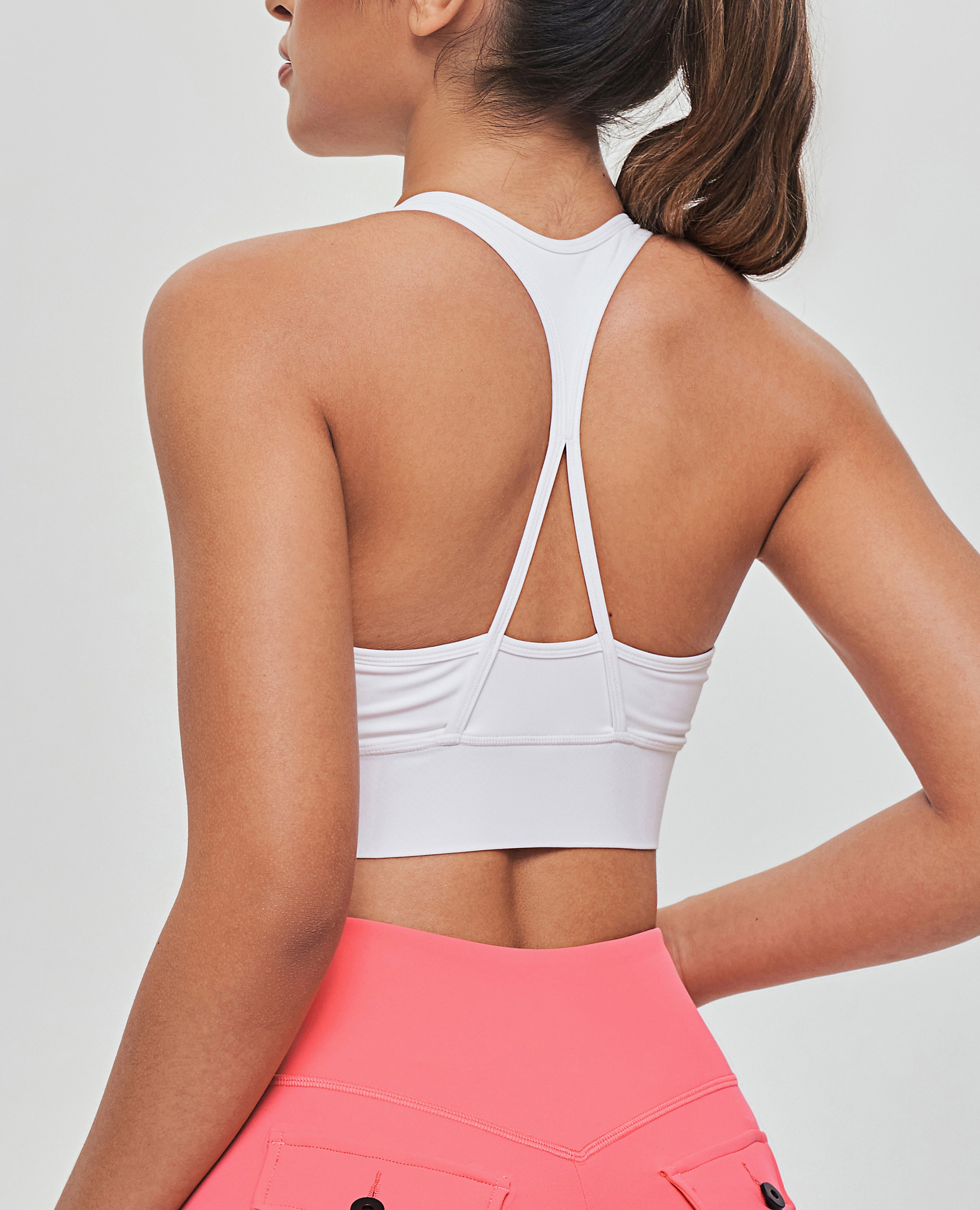 Free to Lead Zip Front Sports Bra - White