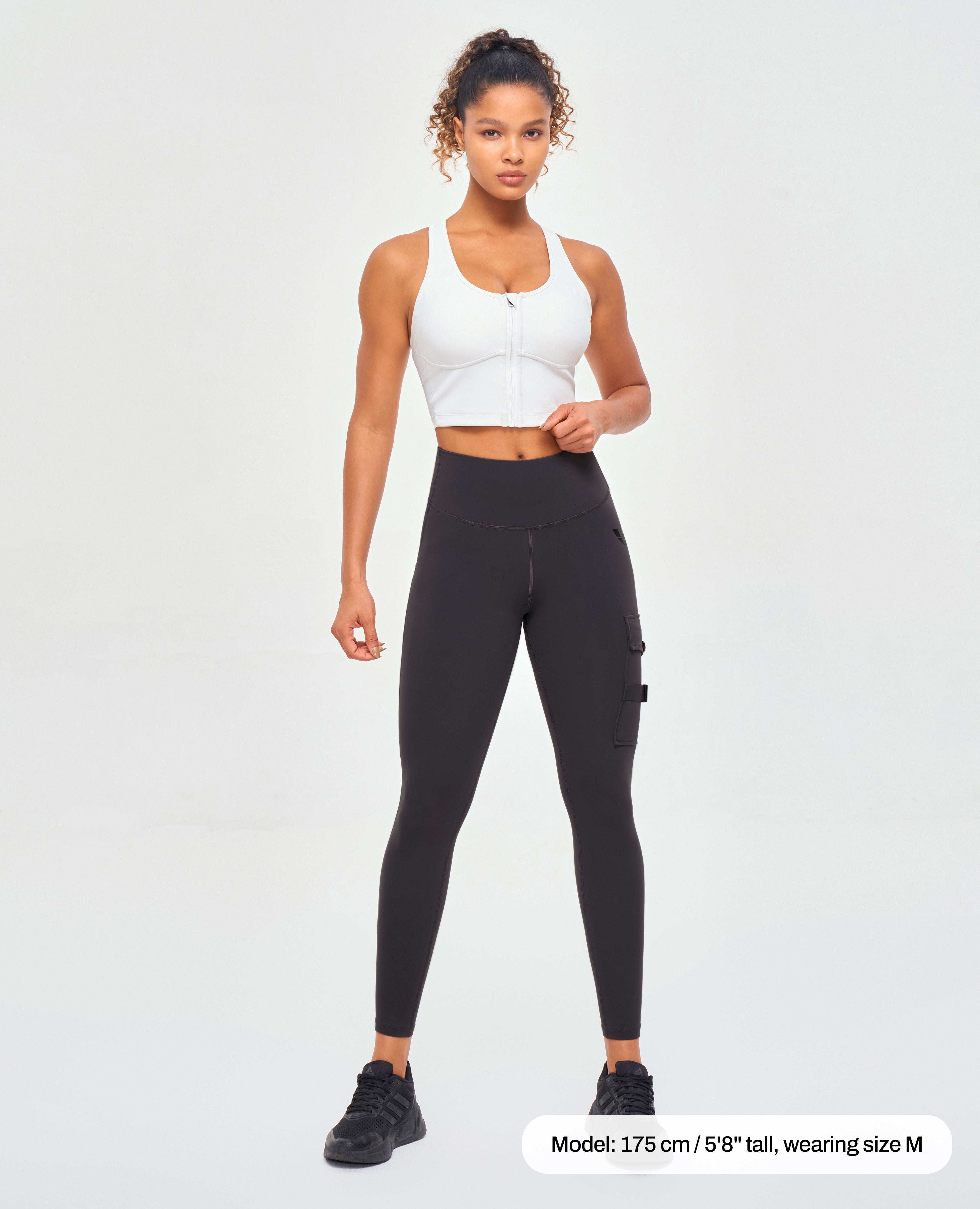 Cargo High-Waisted Pocket Leggings - Black