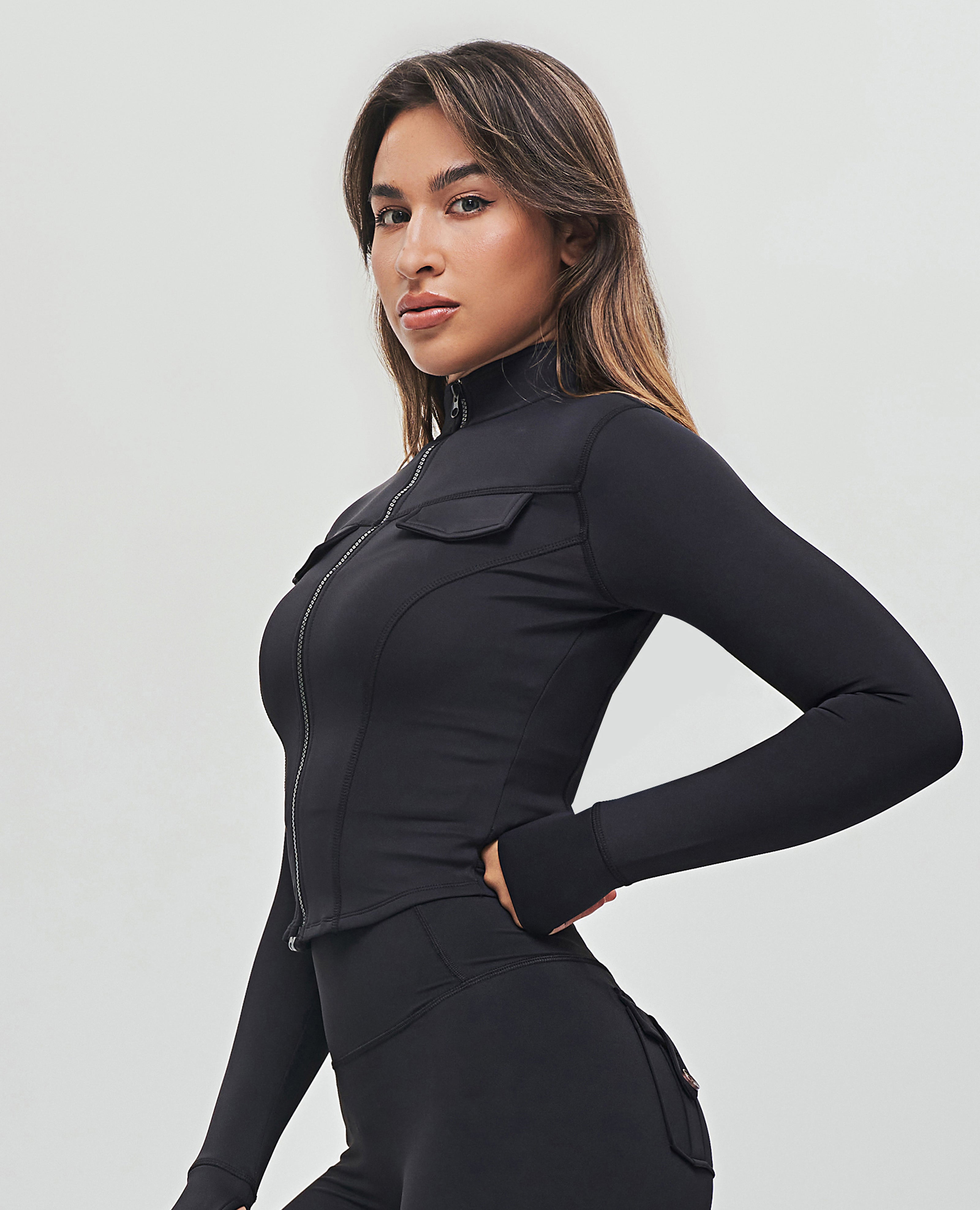 Free to Lead Cropped Cargo Jacket - Black