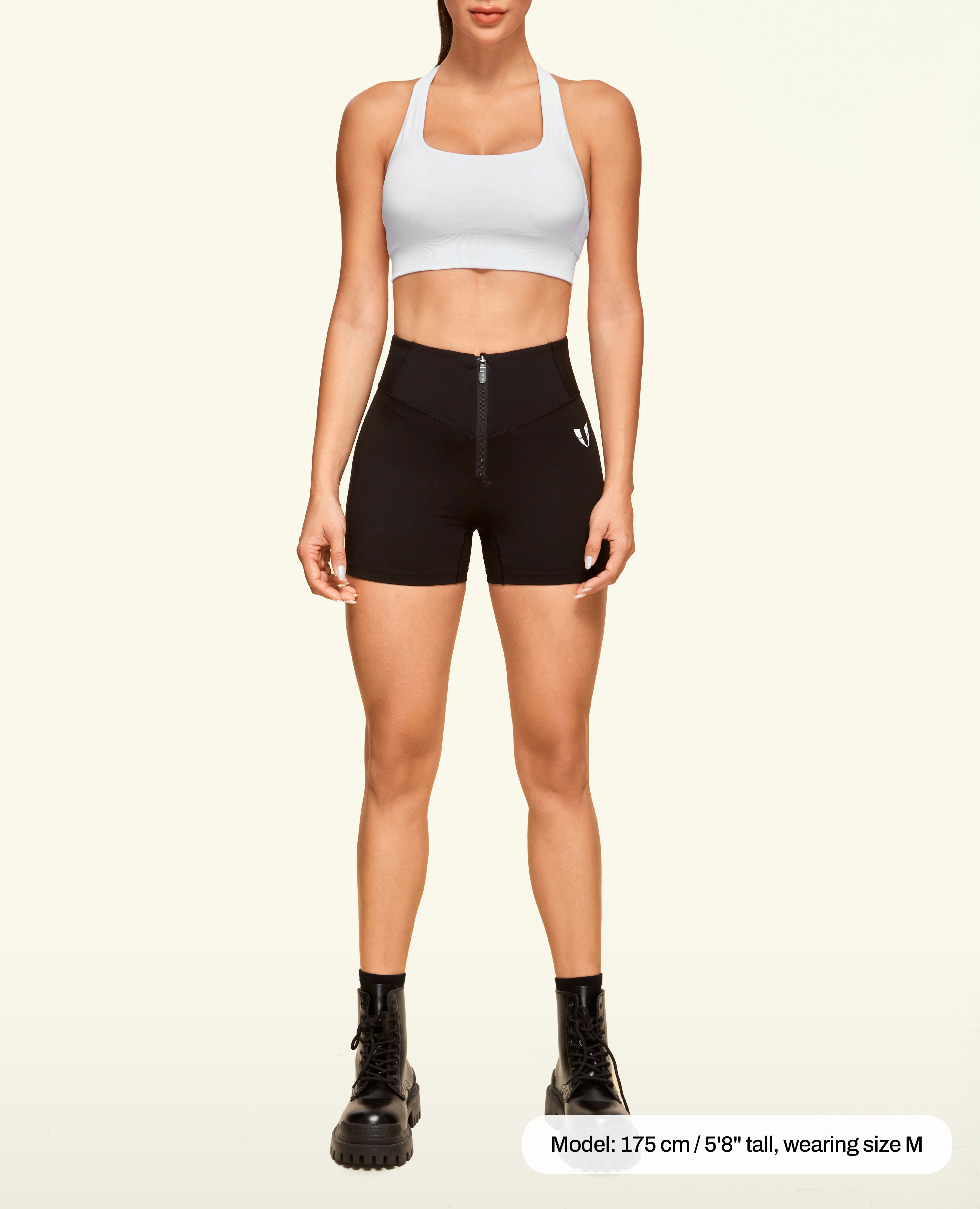 Zip Front Pocket Shorts - Black