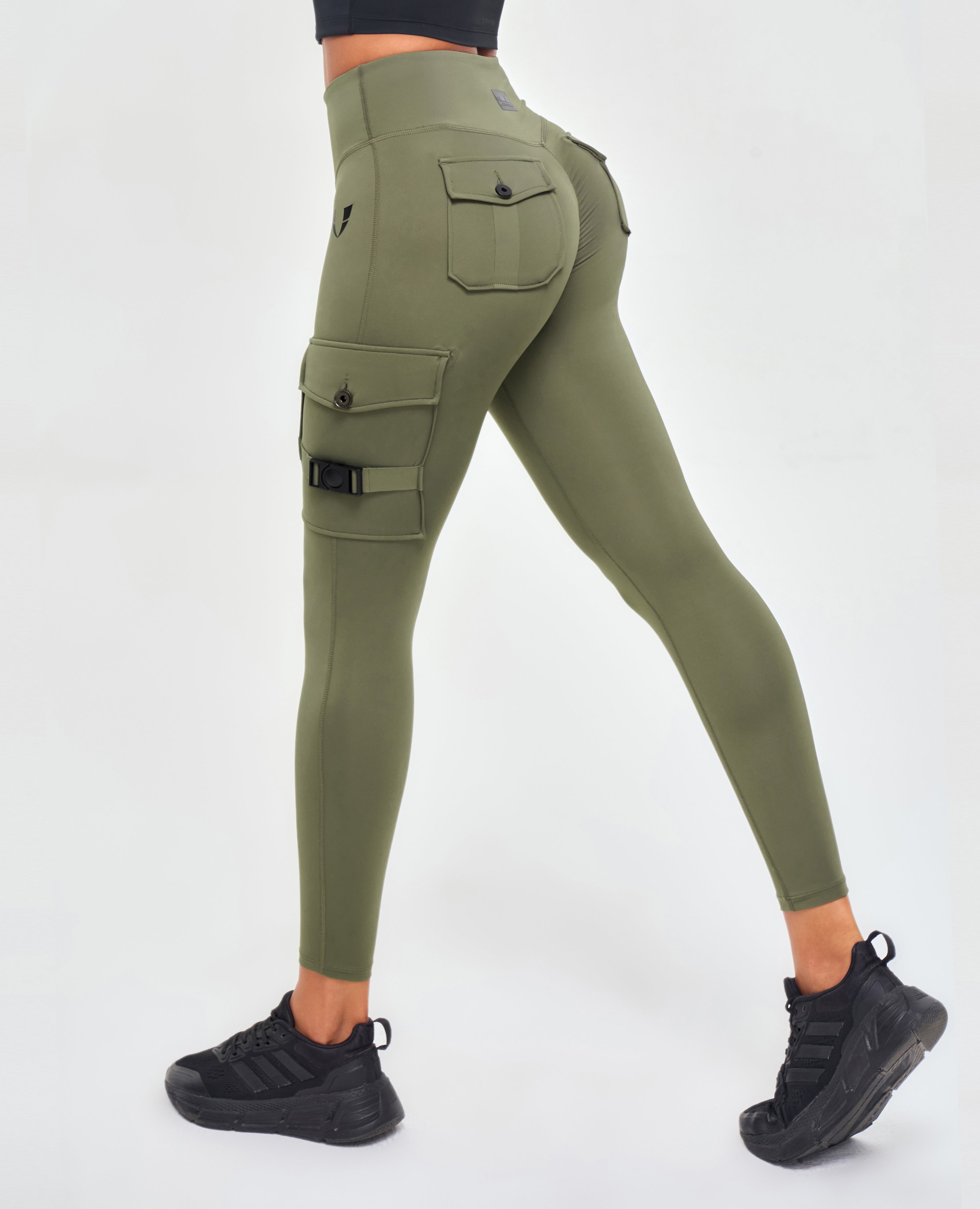 Cargo Fitness Leggings Olive | FIRM ABS