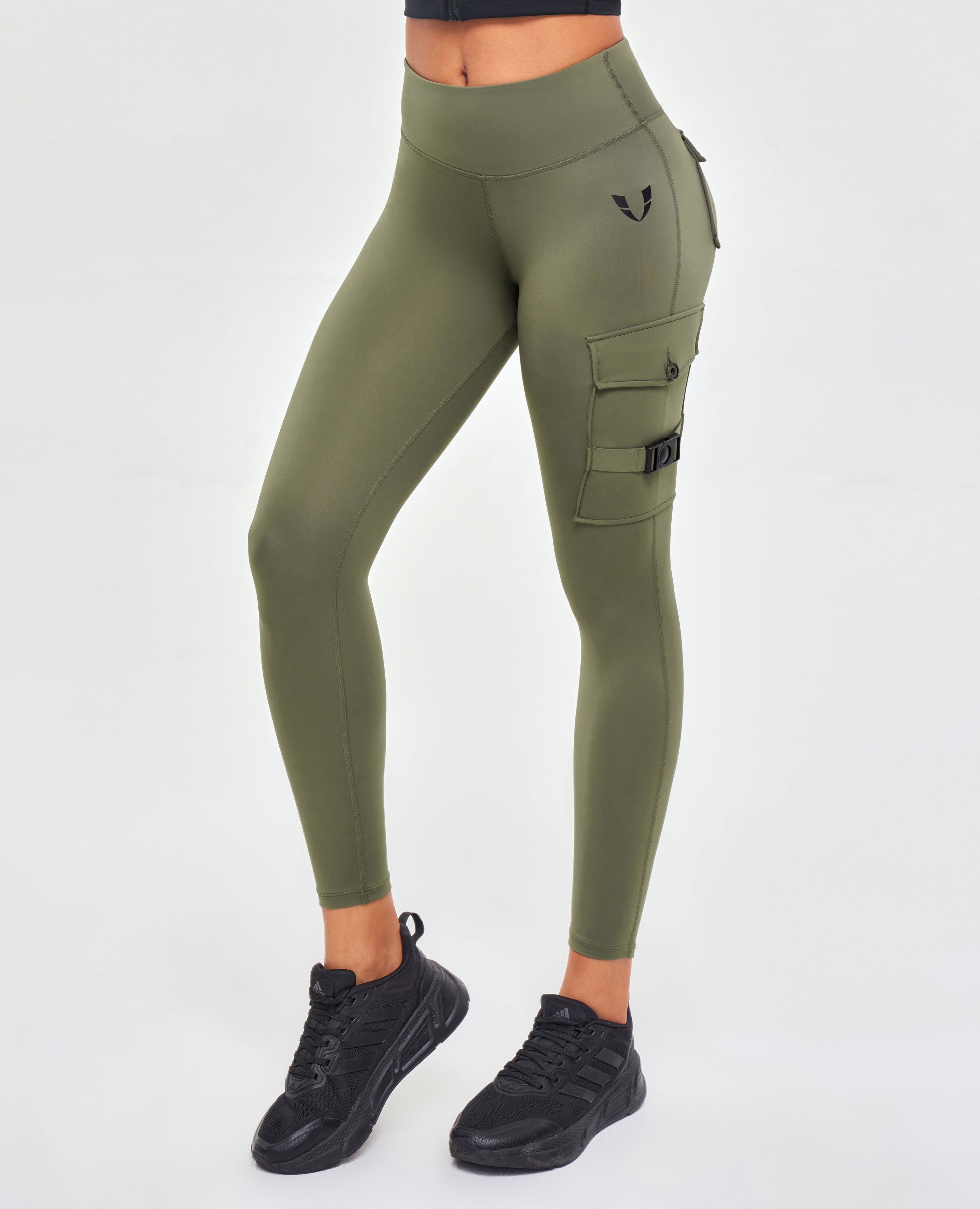 Cargo Fitness Leggings Olive | FIRM ABS