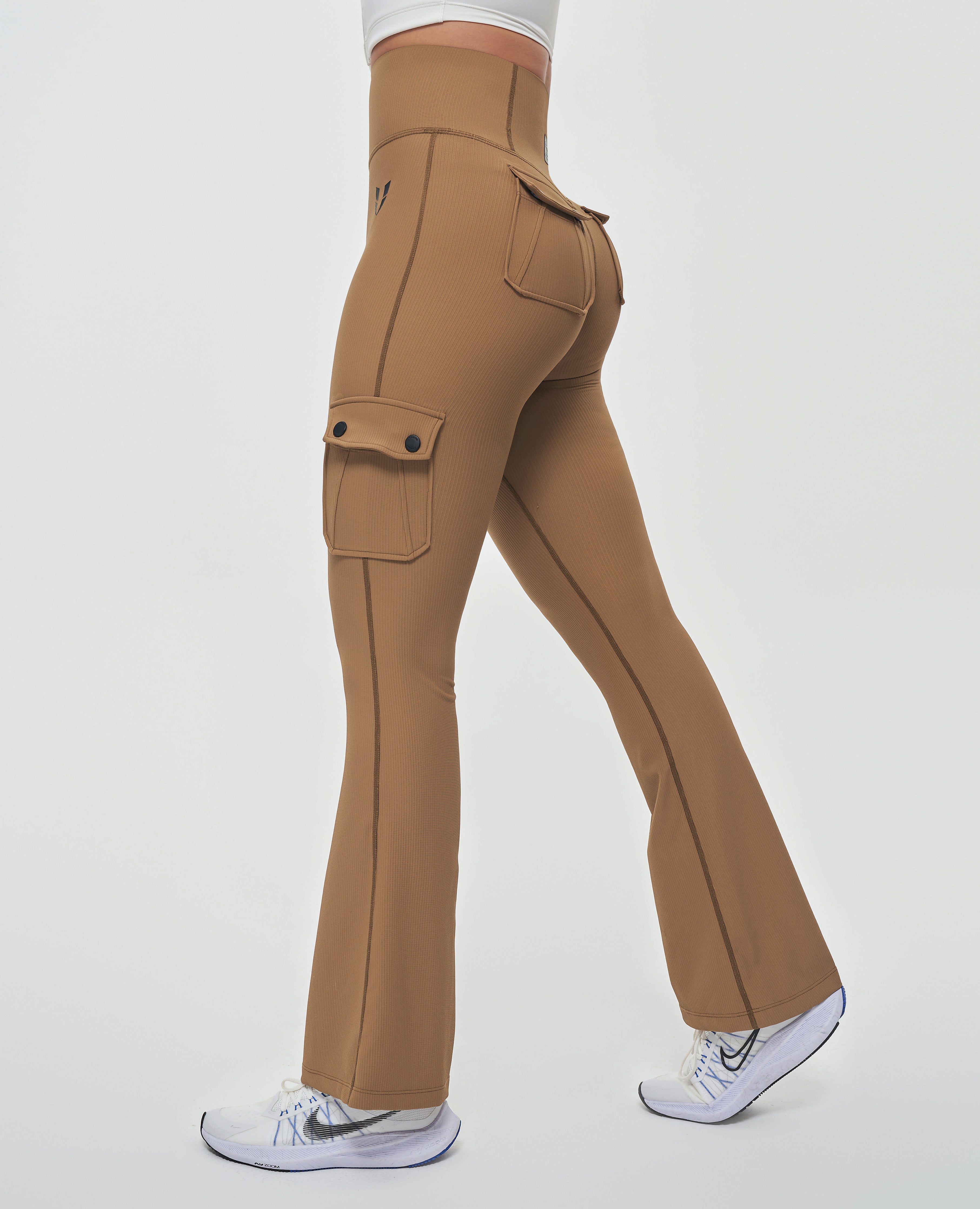 Cargo Pocket Flare-legging - Bruin